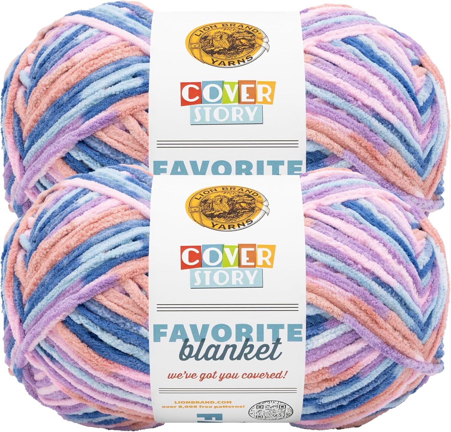 image:imageLion Brand Yarn Cover Story Favorite Blanket Yarn for Knitting and Crochet 223 Yards Lullaby 1 PackLullaby