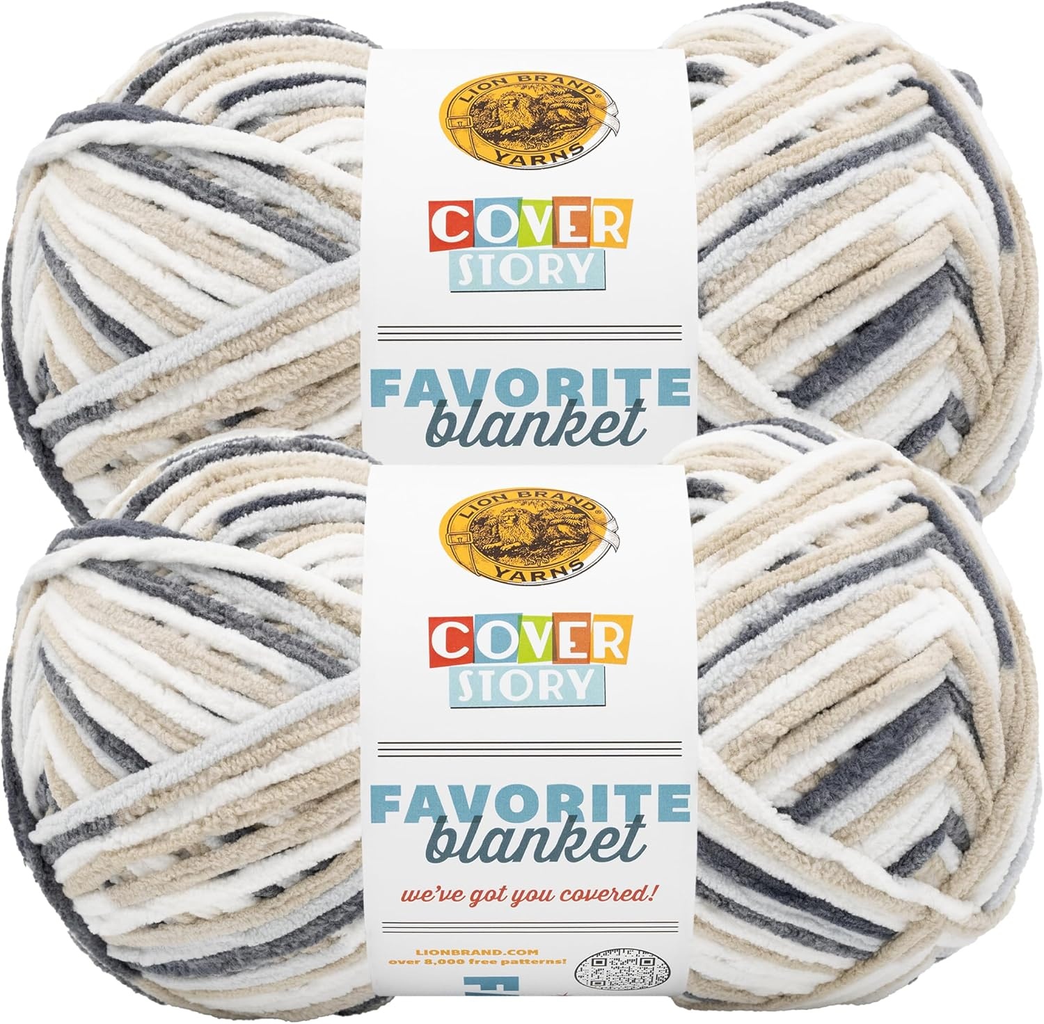 image:imageLion Brand Yarn Cover Story Favorite Blanket Yarn for Knitting and Crochet 223 Yards Lullaby 1 PackPebble Beach