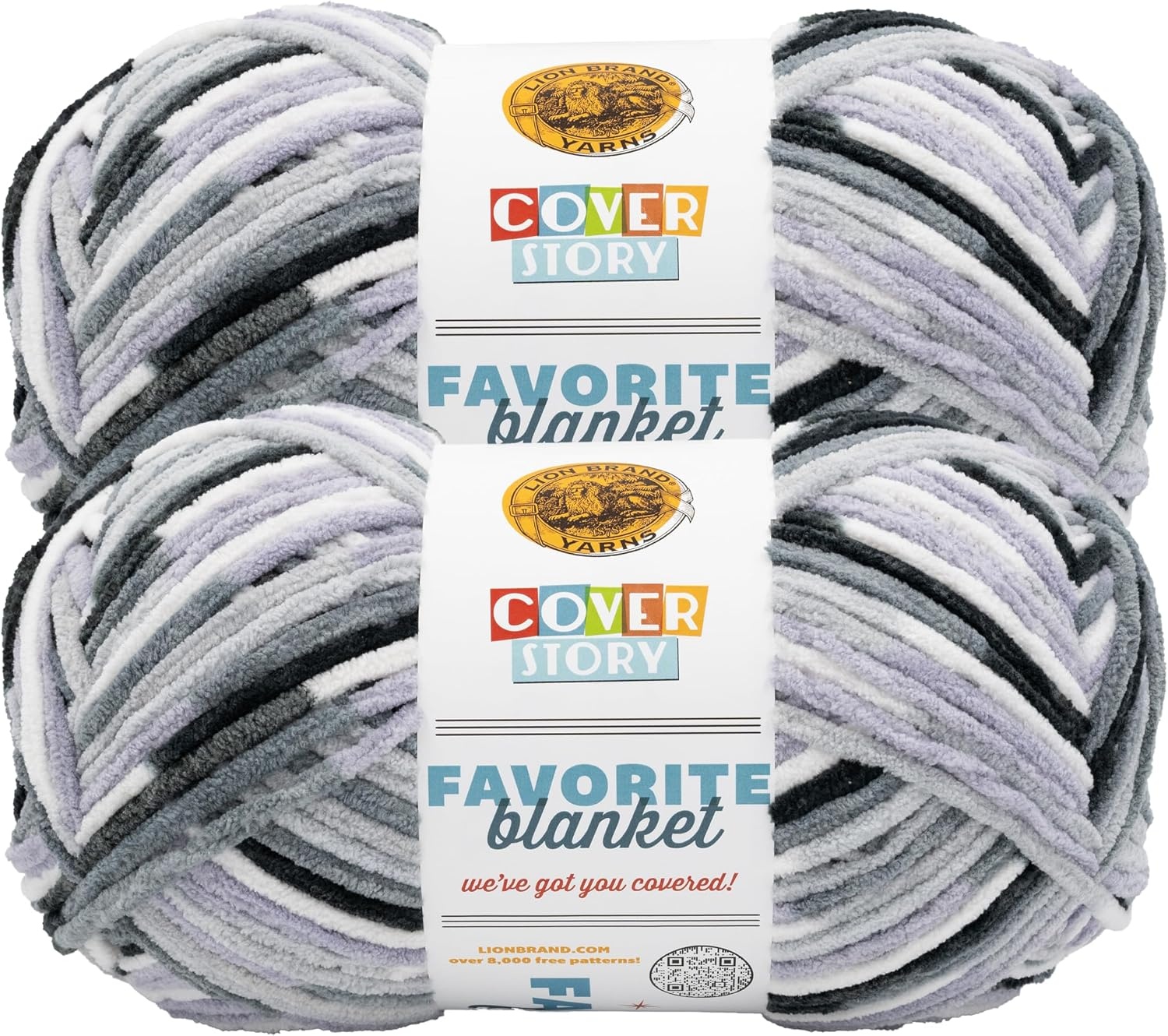 image:imageLion Brand Yarn Cover Story Favorite Blanket Yarn for Knitting and Crochet 223 Yards Lullaby 1 PackPerfect Storm