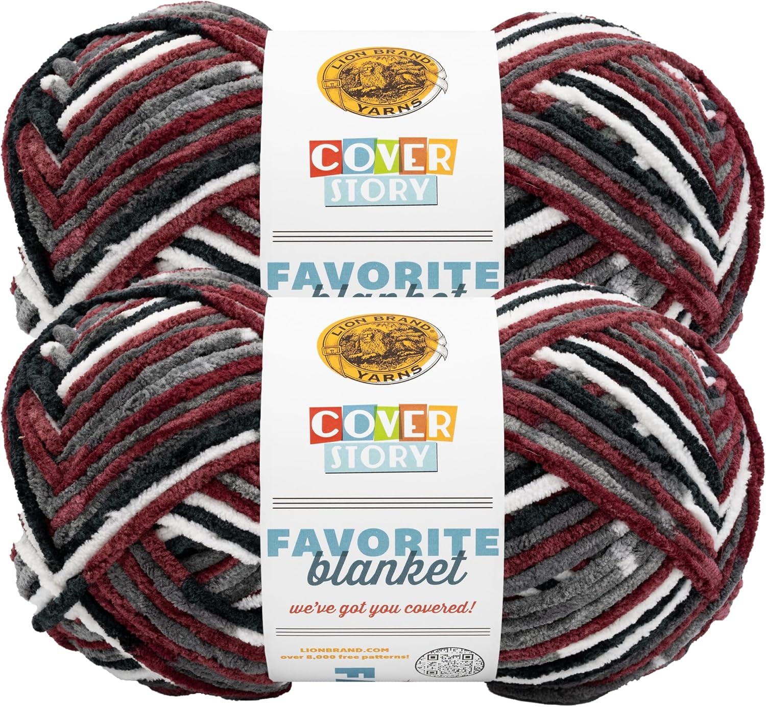 image:imageLion Brand Yarn Cover Story Favorite Blanket Yarn for Knitting and Crochet 223 Yards Lullaby 1 PackPotion