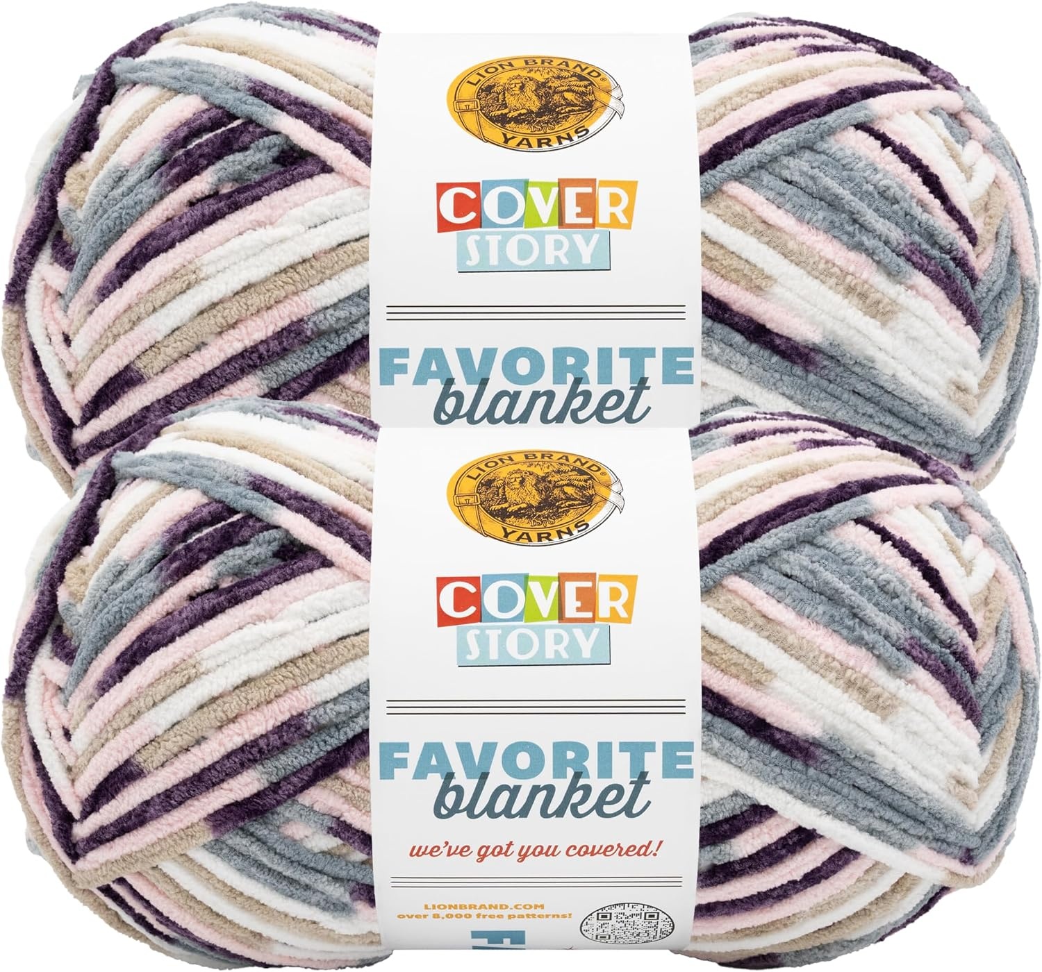 image:imageLion Brand Yarn Cover Story Favorite Blanket Yarn for Knitting and Crochet 223 Yards Lullaby 1 PackPrimrose