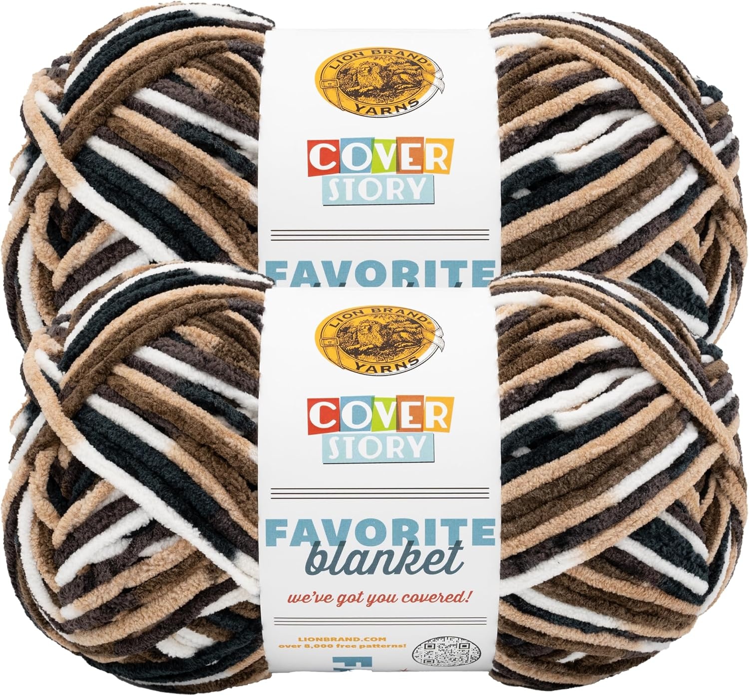 image:imageLion Brand Yarn Cover Story Favorite Blanket Yarn for Knitting and Crochet 223 Yards Lullaby 1 PackSMores