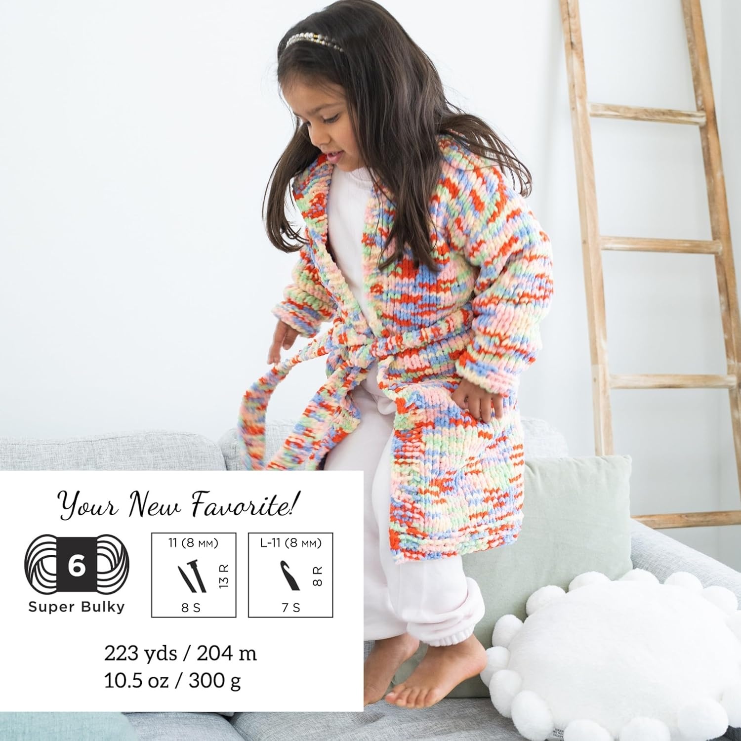 image:imageLion Brand Yarn Cover Story Favorite Blanket Yarn for Knitting and Crochet 223 Yards Lullaby 1 PackSMores