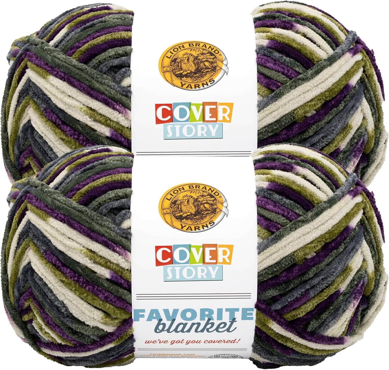 image:imageLion Brand Yarn Cover Story Favorite Blanket Yarn for Knitting and Crochet 223 Yards Lullaby 1 PackVineyard