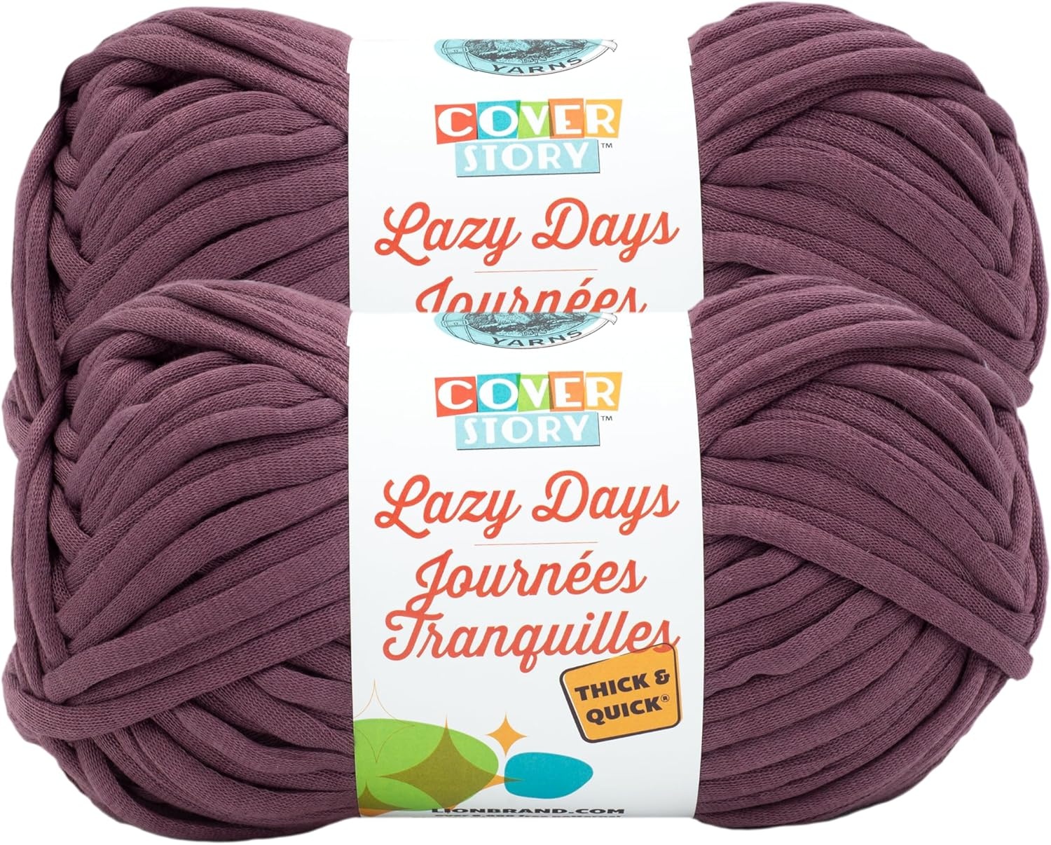 image:imageLion Brand Yarn Cover Story Lazy Days Thick amp Quick Blanket Yarn Eggplant 1 PackEggplant