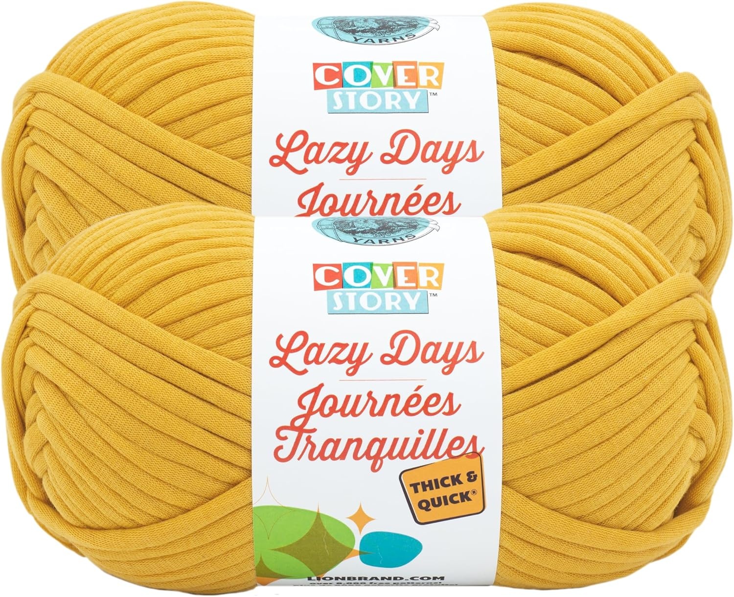 image:imageLion Brand Yarn Cover Story Lazy Days Thick amp Quick Blanket Yarn Eggplant 1 PackMustard