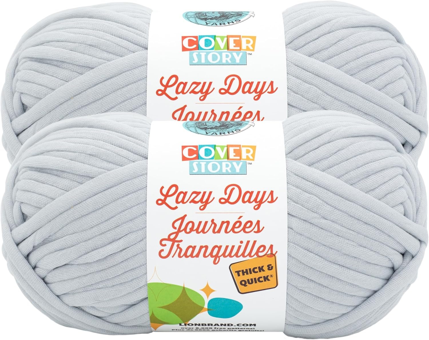 image:imageLion Brand Yarn Cover Story Lazy Days Thick amp Quick Blanket Yarn Eggplant 1 PackPale Grey