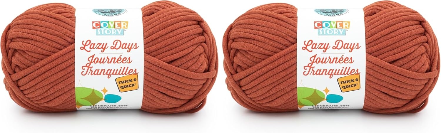 image:imageLion Brand Yarn Cover Story Lazy Days Thick amp Quick Blanket Yarn Eggplant 1 PackPumpkin