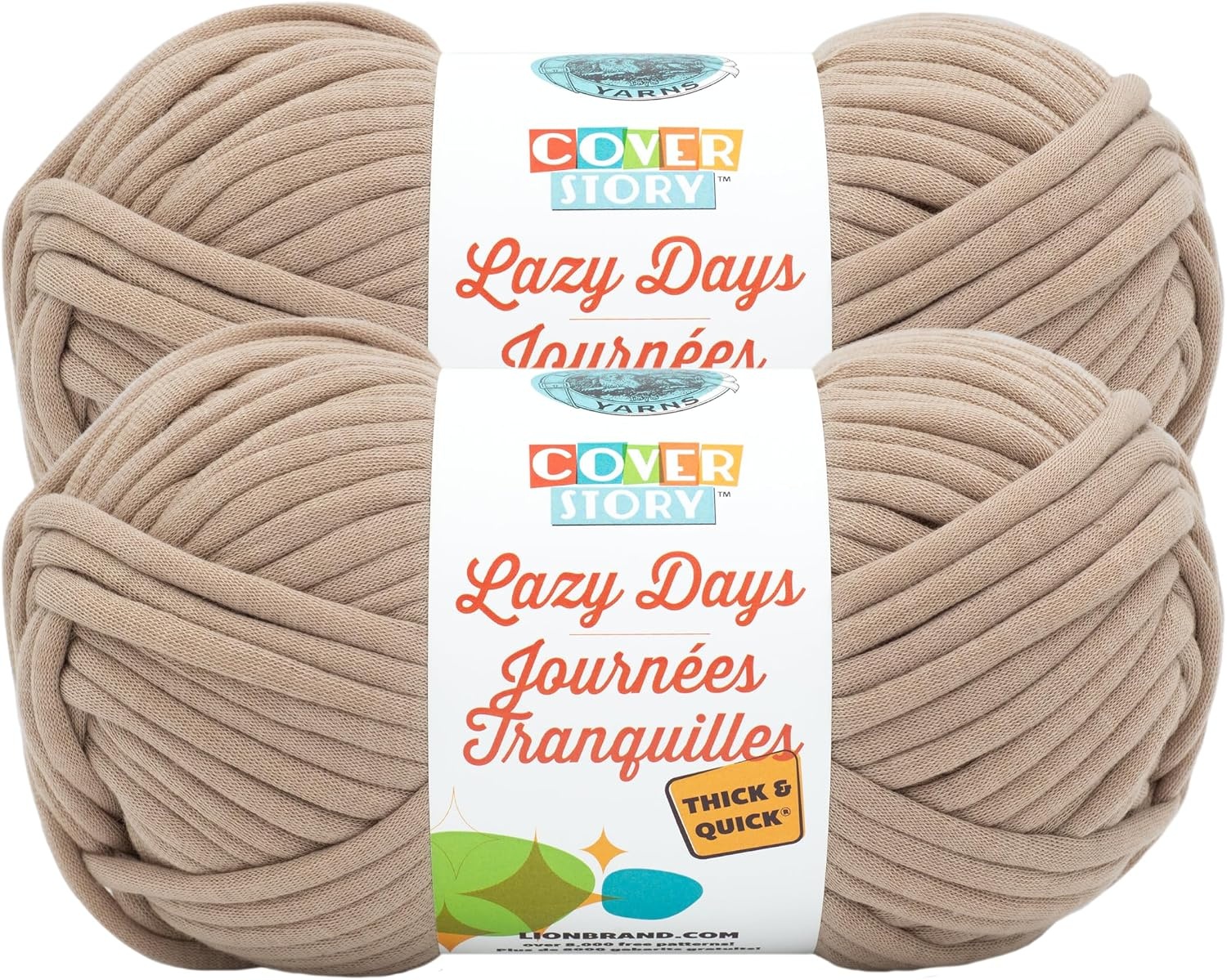 image:imageLion Brand Yarn Cover Story Lazy Days Thick amp Quick Blanket Yarn Eggplant 1 PackSandstone