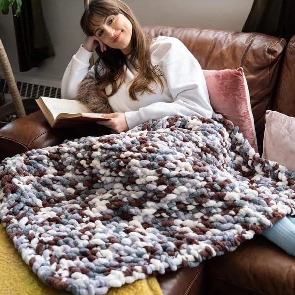 image:imageLion Brand Yarn Cover Story Thick amp Quick Blanket Yarn Marsh 1 PackRiver Rocks