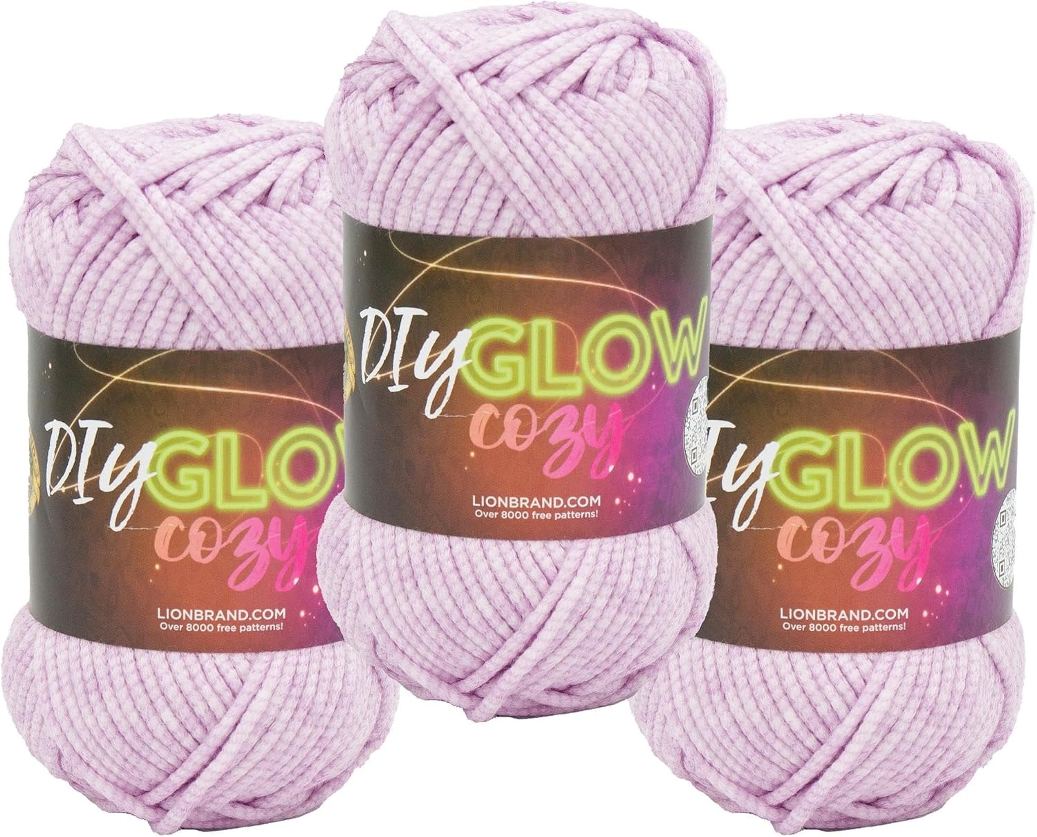 image:imageLion Brand Yarn DIY Glow Cozy Glow in the Dark Yarn Lilac 3 PackLilac