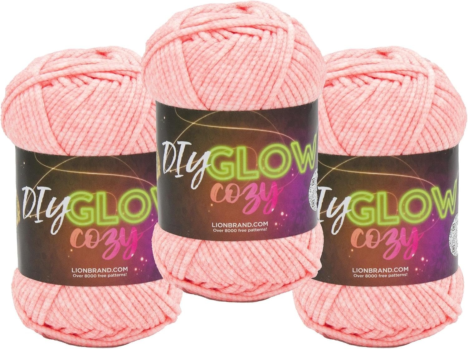 image:imageLion Brand Yarn DIY Glow Cozy Glow in the Dark Yarn Lilac 3 PackPink