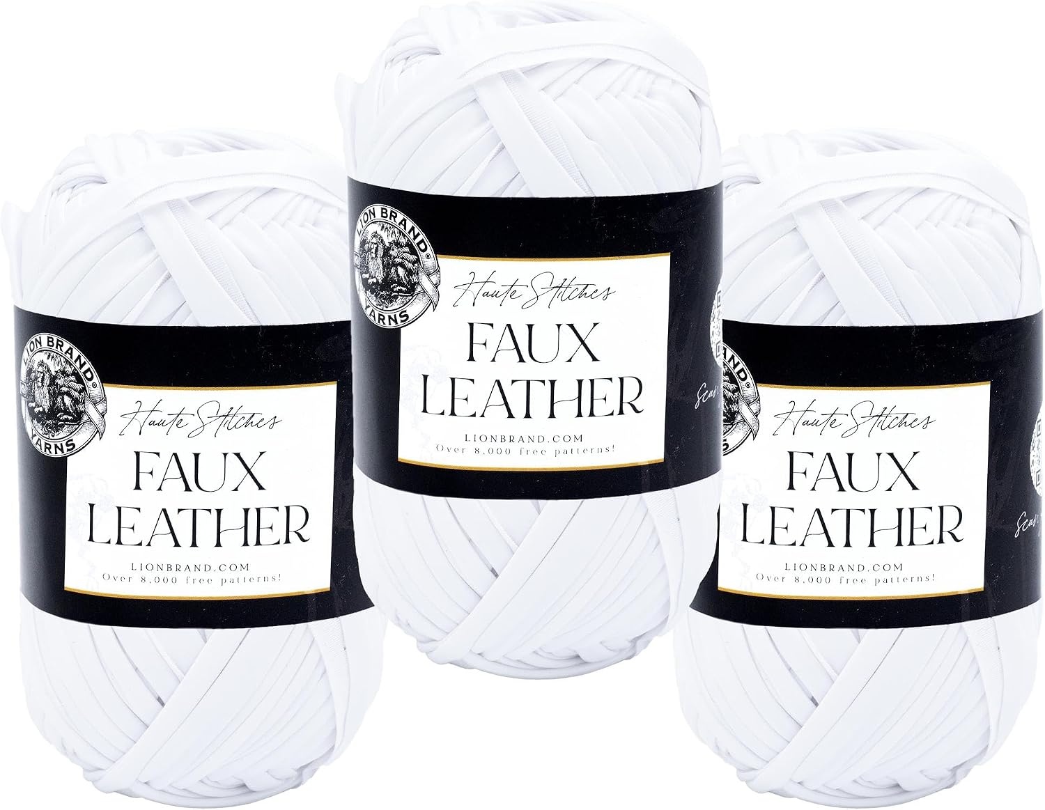 image:imageLion Brand Yarn Faux Leather Fashion Yarn for Knitting and Crochet Bronze 1 PackNew York White