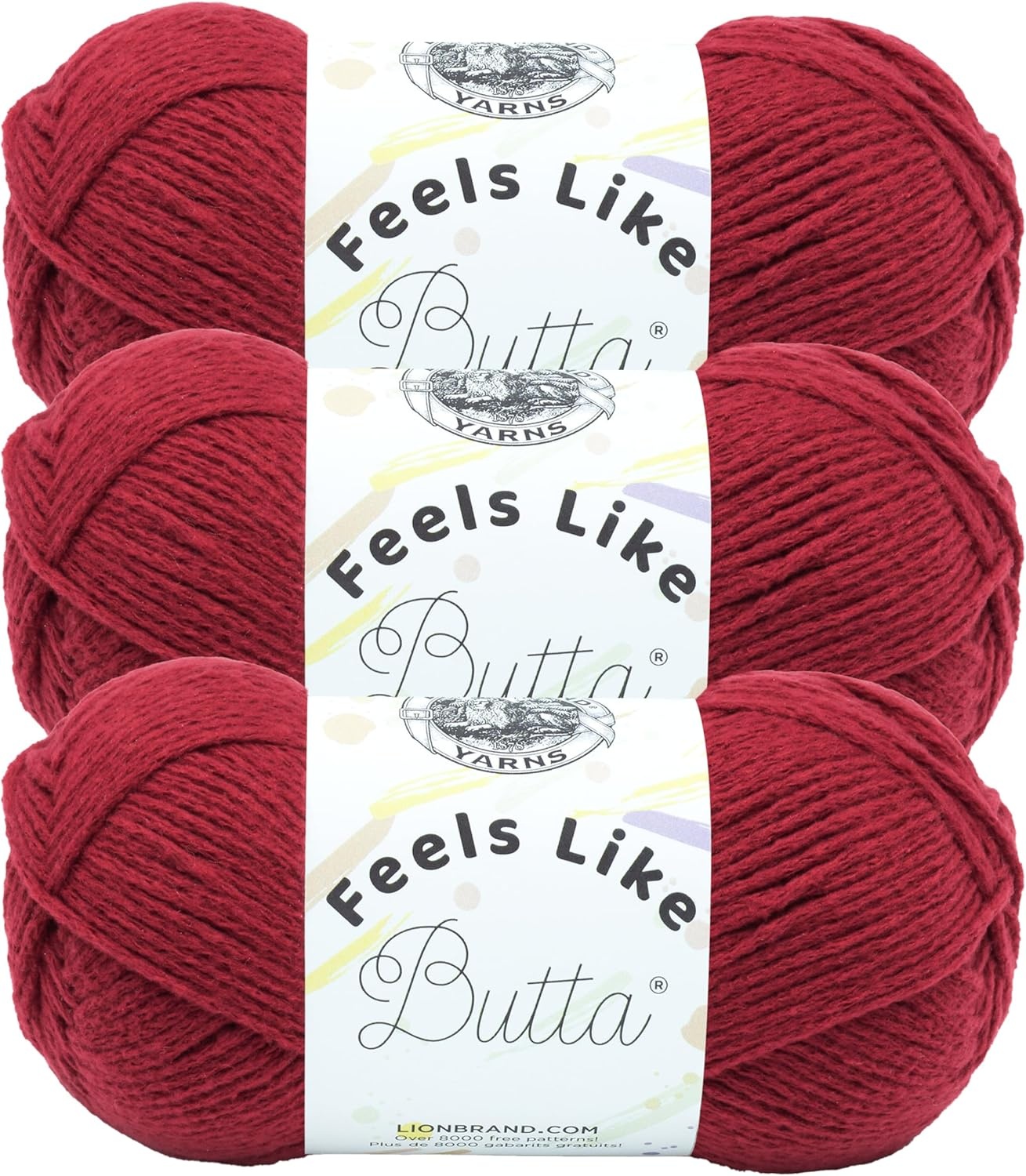 image:imageLion Brand Yarn Feel Like Butta Velvety Soft Yarn for Knitting Crochet and Crafts Pink 1 Pack Chenille Like Fiber for Plush Baby Blankets Amigurumi Toys and Worsted Weight SweatersCranberry