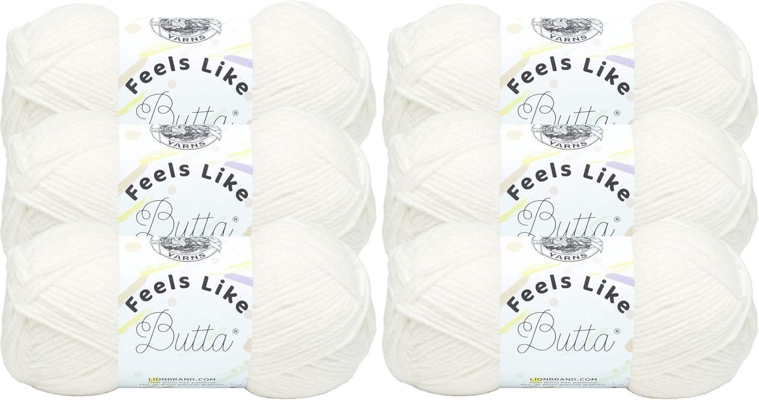 image:imageLion Brand Yarn Feel Like Butta Velvety Soft Yarn for Knitting Crochet and Crafts Pink 1 Pack Chenille Like Fiber for Plush Baby Blankets Amigurumi Toys and Worsted Weight SweatersWhite