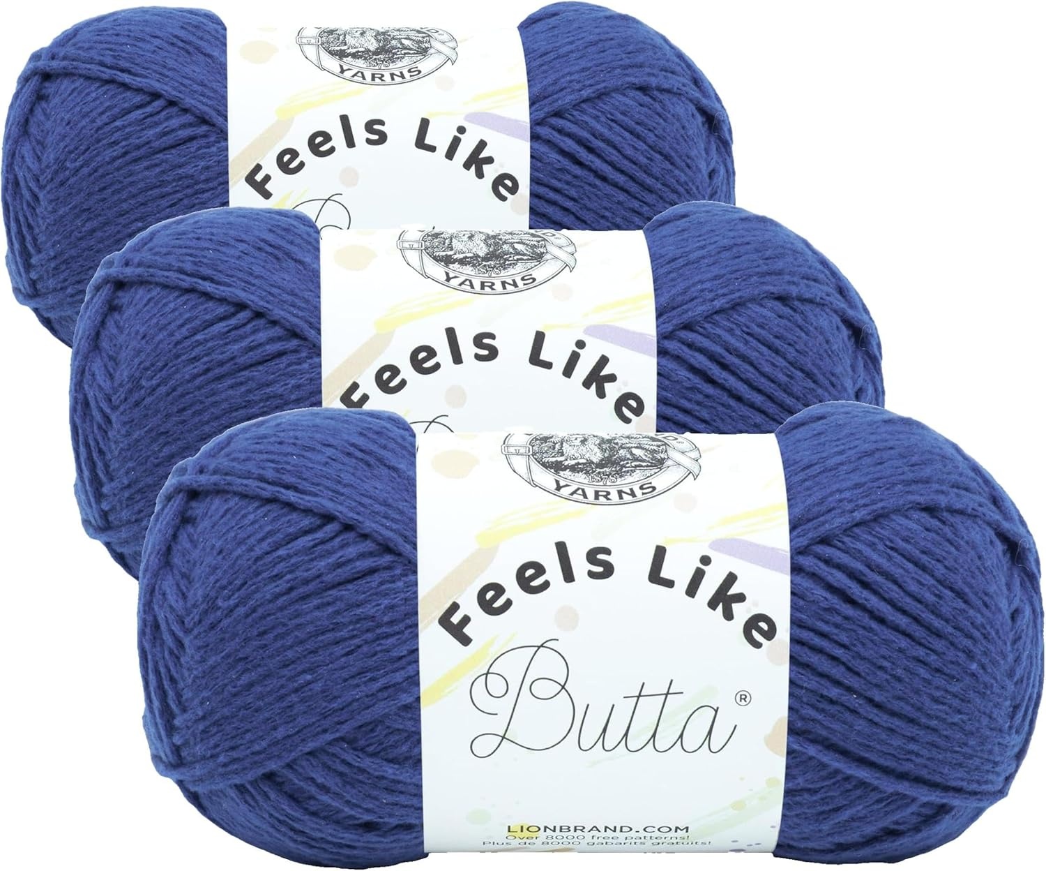 image:imageLion Brand Yarn Feel Like Butta Velvety Soft Yarn for Knitting Crochet and Crafts Pink 1 Pack Chenille Like Fiber for Plush Baby Blankets Amigurumi Toys and Worsted Weight SweatersRoyal Blue