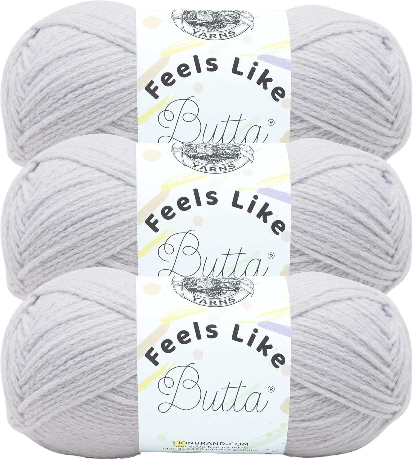image:imageLion Brand Yarn Feel Like Butta Velvety Soft Yarn for Knitting Crochet and Crafts Pink 1 Pack Chenille Like Fiber for Plush Baby Blankets Amigurumi Toys and Worsted Weight SweatersPale Grey