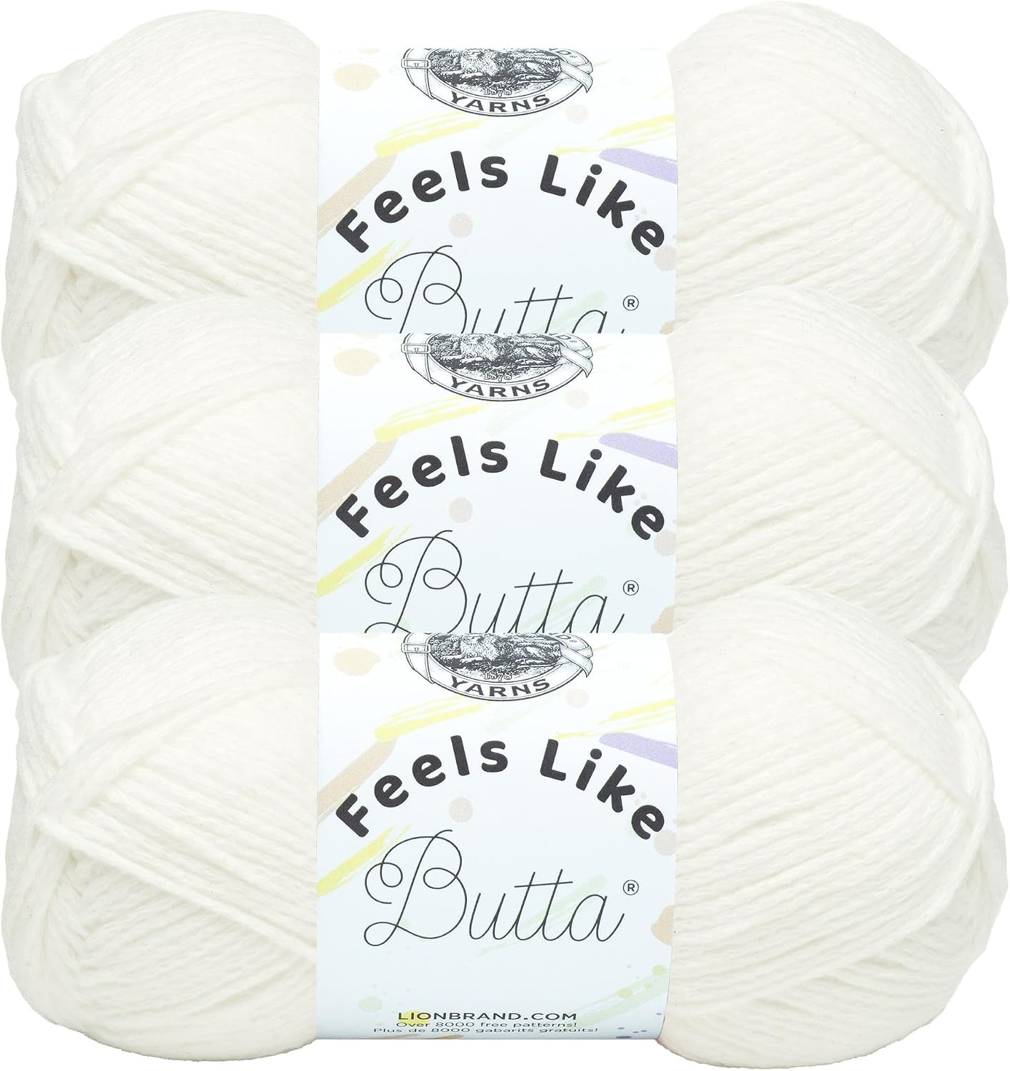 image:imageLion Brand Yarn Feel Like Butta Velvety Soft Yarn for Knitting Crochet and Crafts Pink 1 Pack Chenille Like Fiber for Plush Baby Blankets Amigurumi Toys and Worsted Weight SweatersWhite