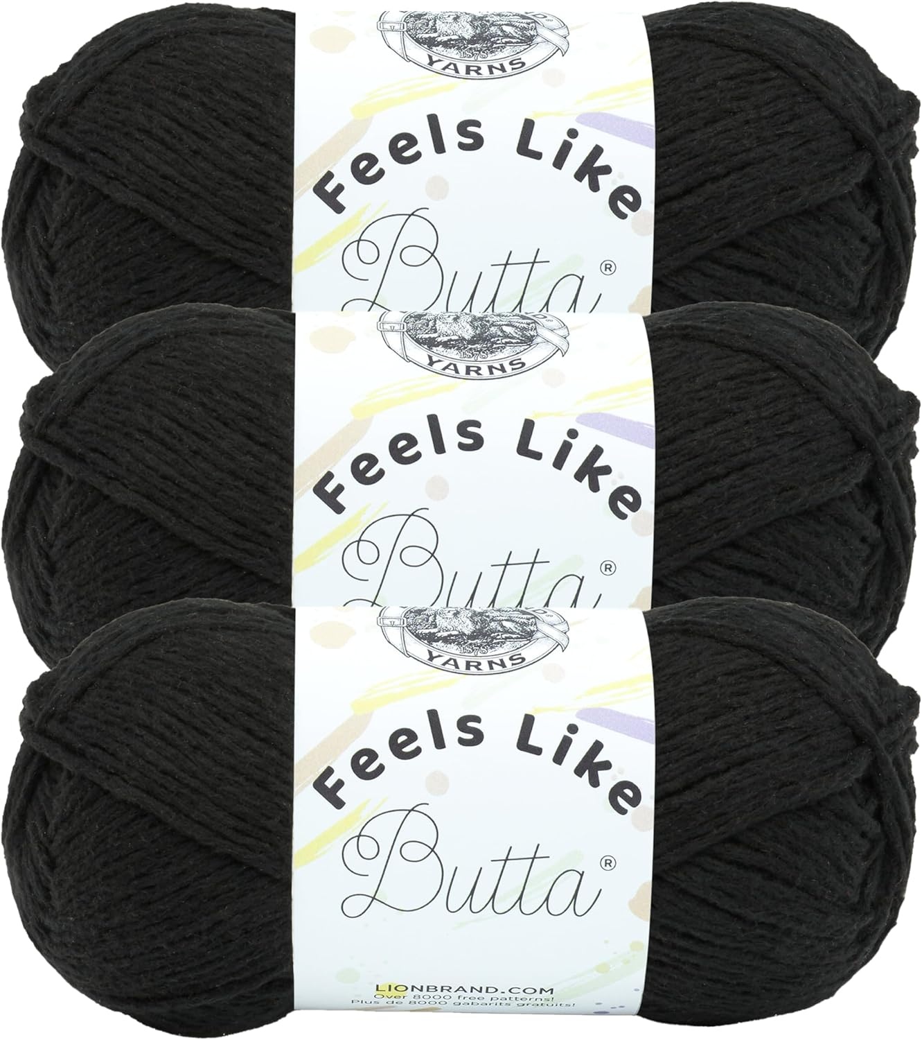 image:imageLion Brand Yarn Feel Like Butta Velvety Soft Yarn for Knitting Crochet and Crafts Pink 1 Pack Chenille Like Fiber for Plush Baby Blankets Amigurumi Toys and Worsted Weight SweatersBlack