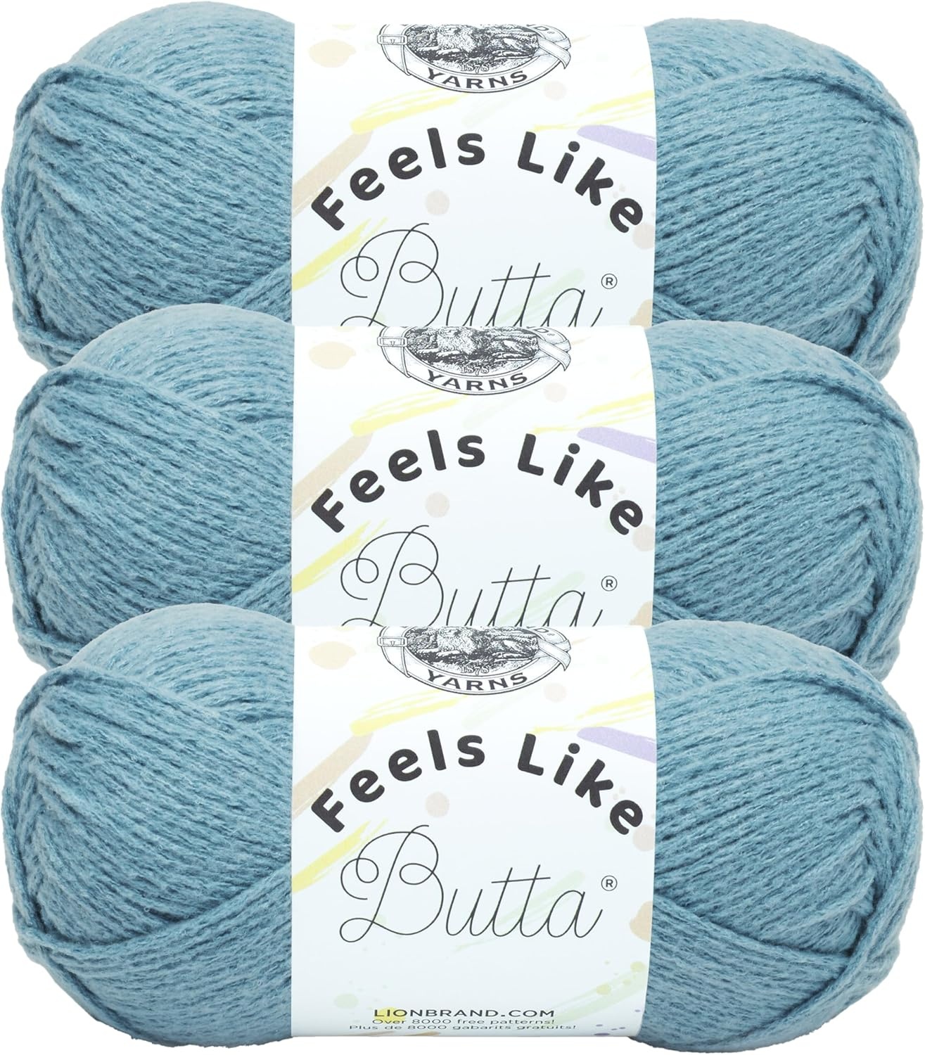 image:imageLion Brand Yarn Feel Like Butta Velvety Soft Yarn for Knitting Crochet and Crafts Pink 1 Pack Chenille Like Fiber for Plush Baby Blankets Amigurumi Toys and Worsted Weight SweatersDusty Blue