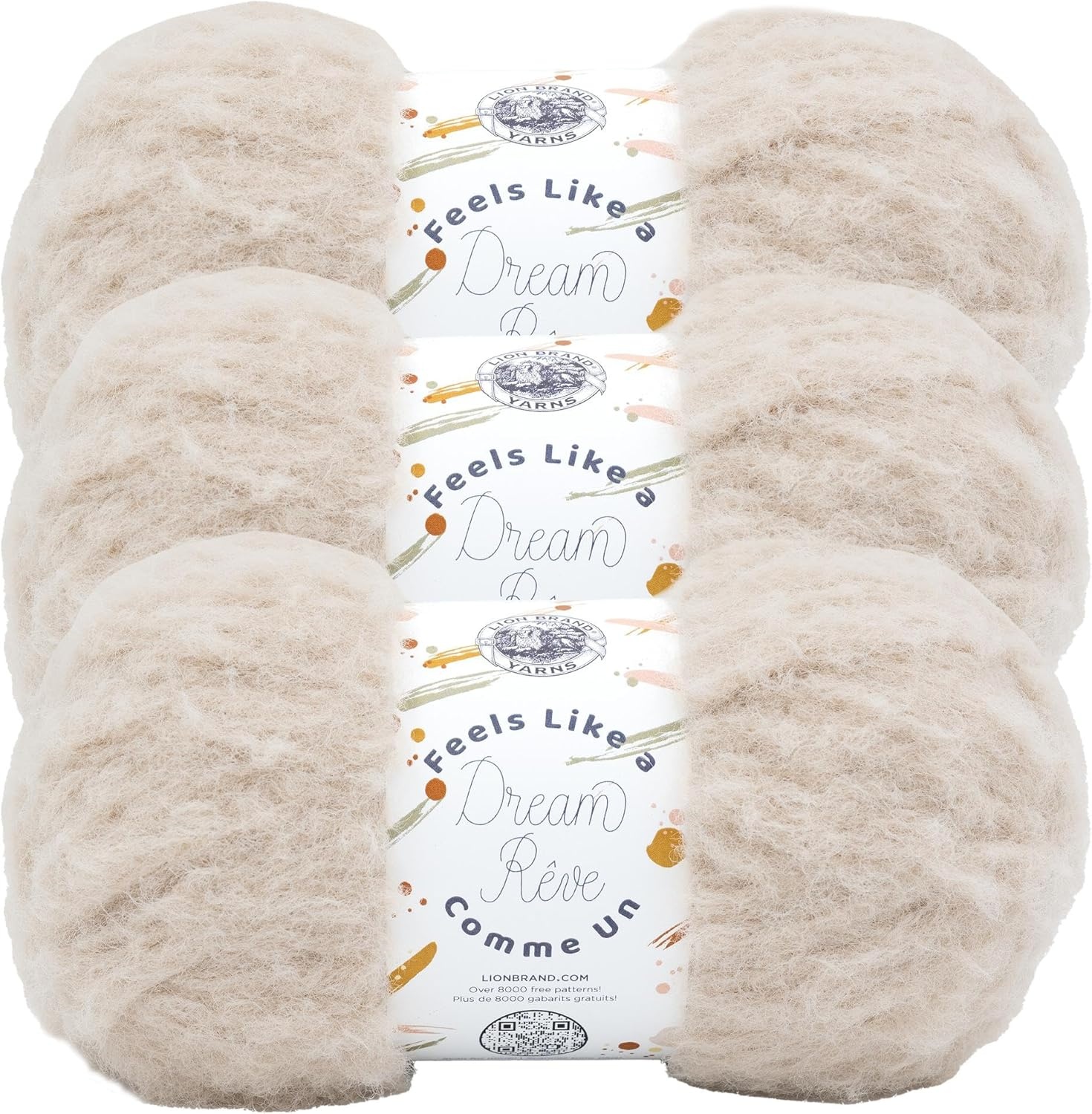 image:imageLion Brand Yarn Feels Like A Dream Soft Yarn for Knitting and Crochet Sunflower 3 PackOatmeal