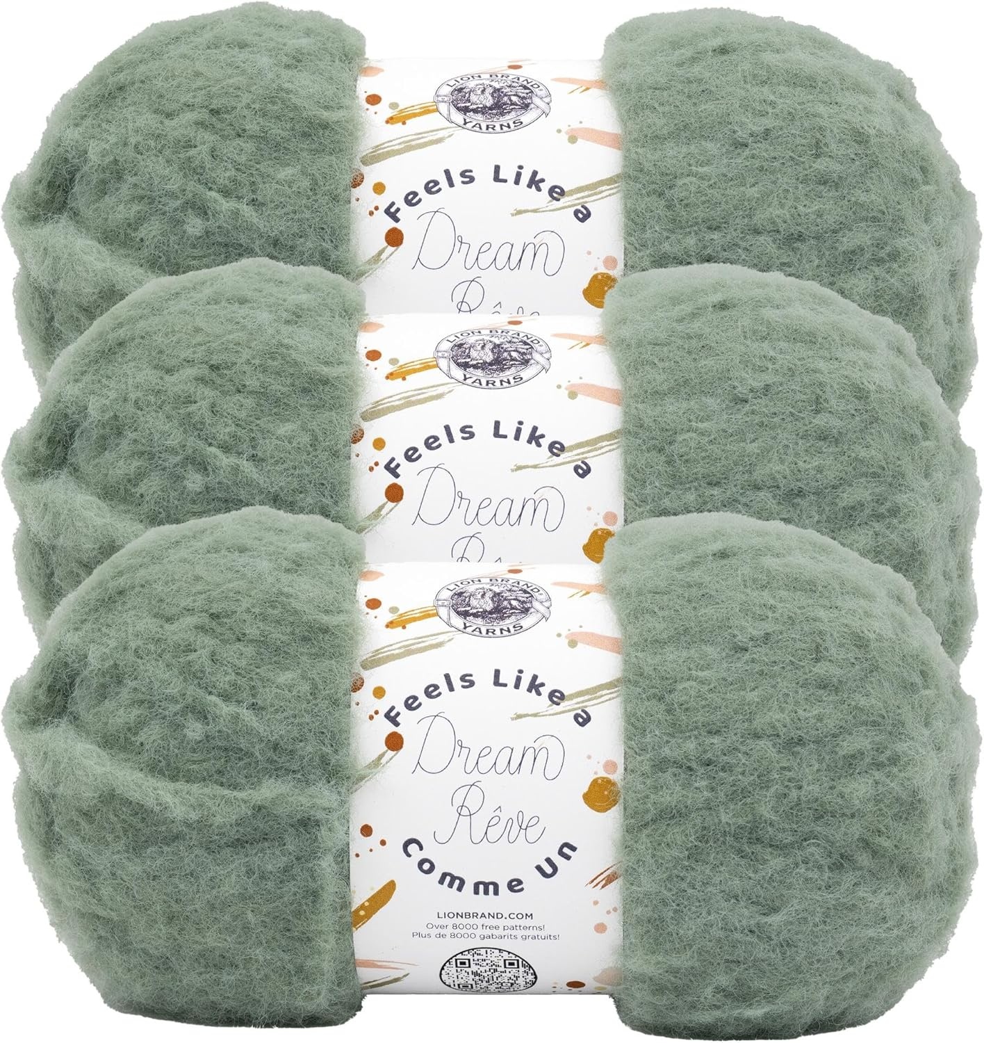 image:imageLion Brand Yarn Feels Like A Dream Soft Yarn for Knitting and Crochet Sunflower 3 PackSeagreen