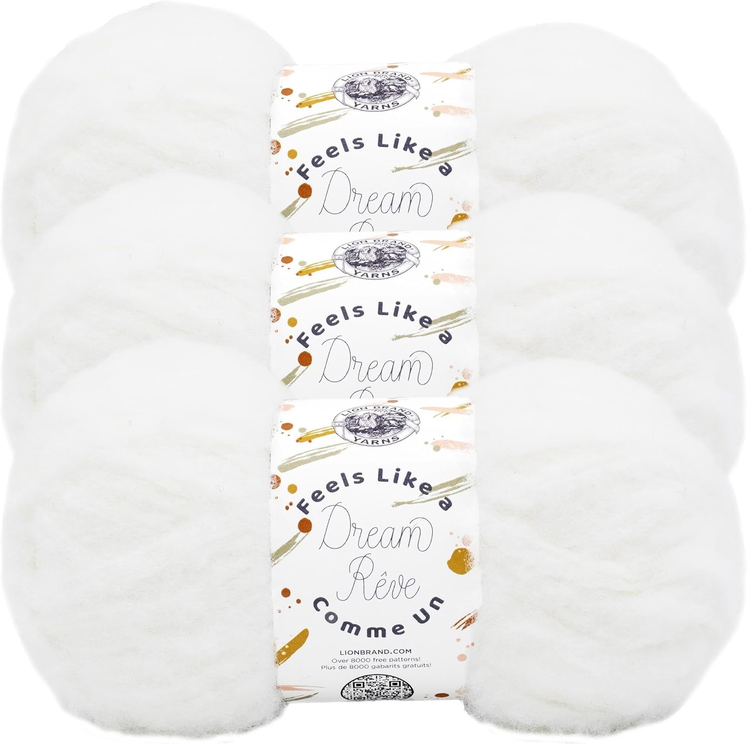 image:imageLion Brand Yarn Feels Like A Dream Soft Yarn for Knitting and Crochet Sunflower 3 PackSnowflake