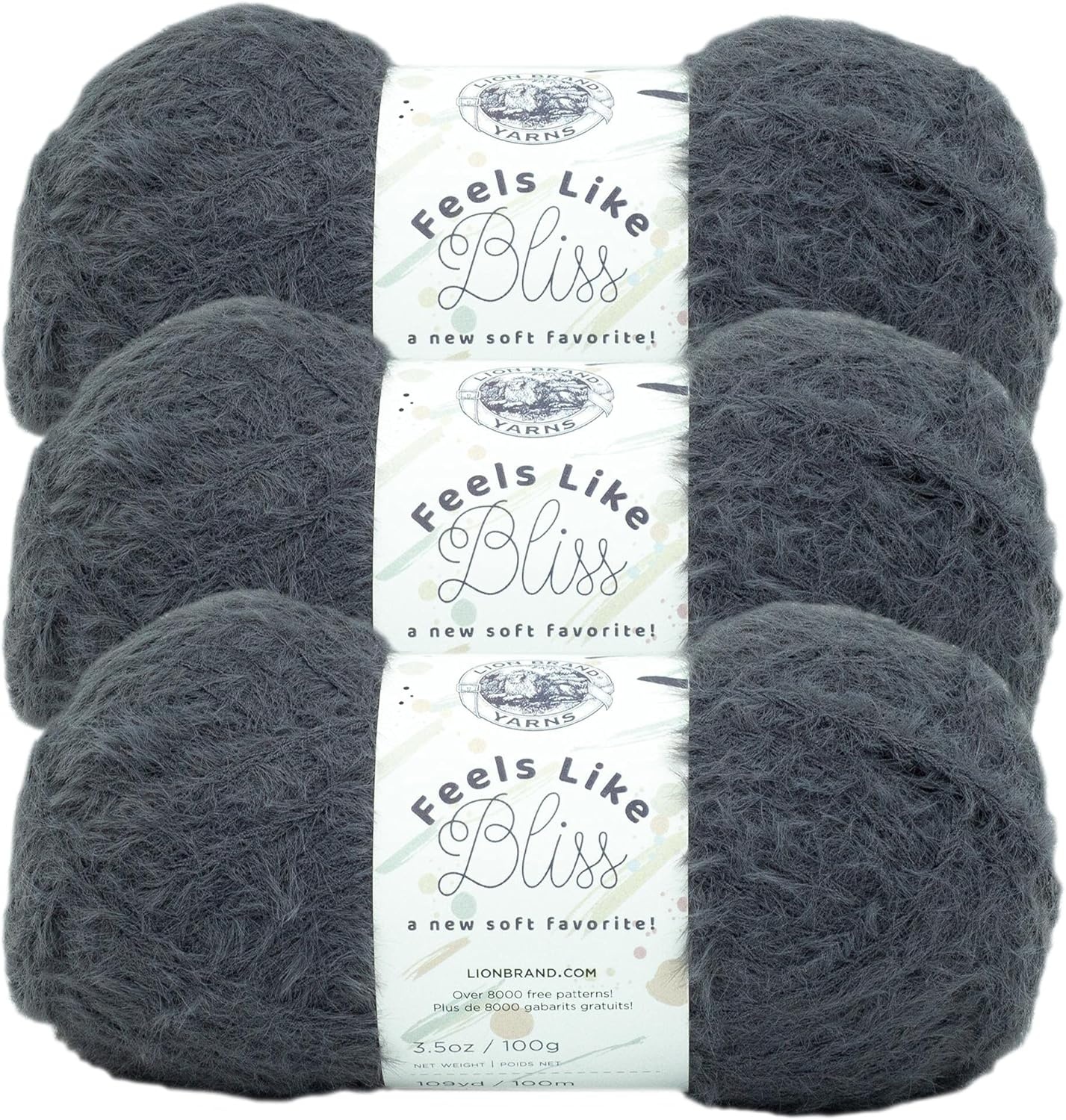image:imageLion Brand Yarn Feels Like Bliss Bulky Yarn for Knitting Sand Dollar 1 PackSlate