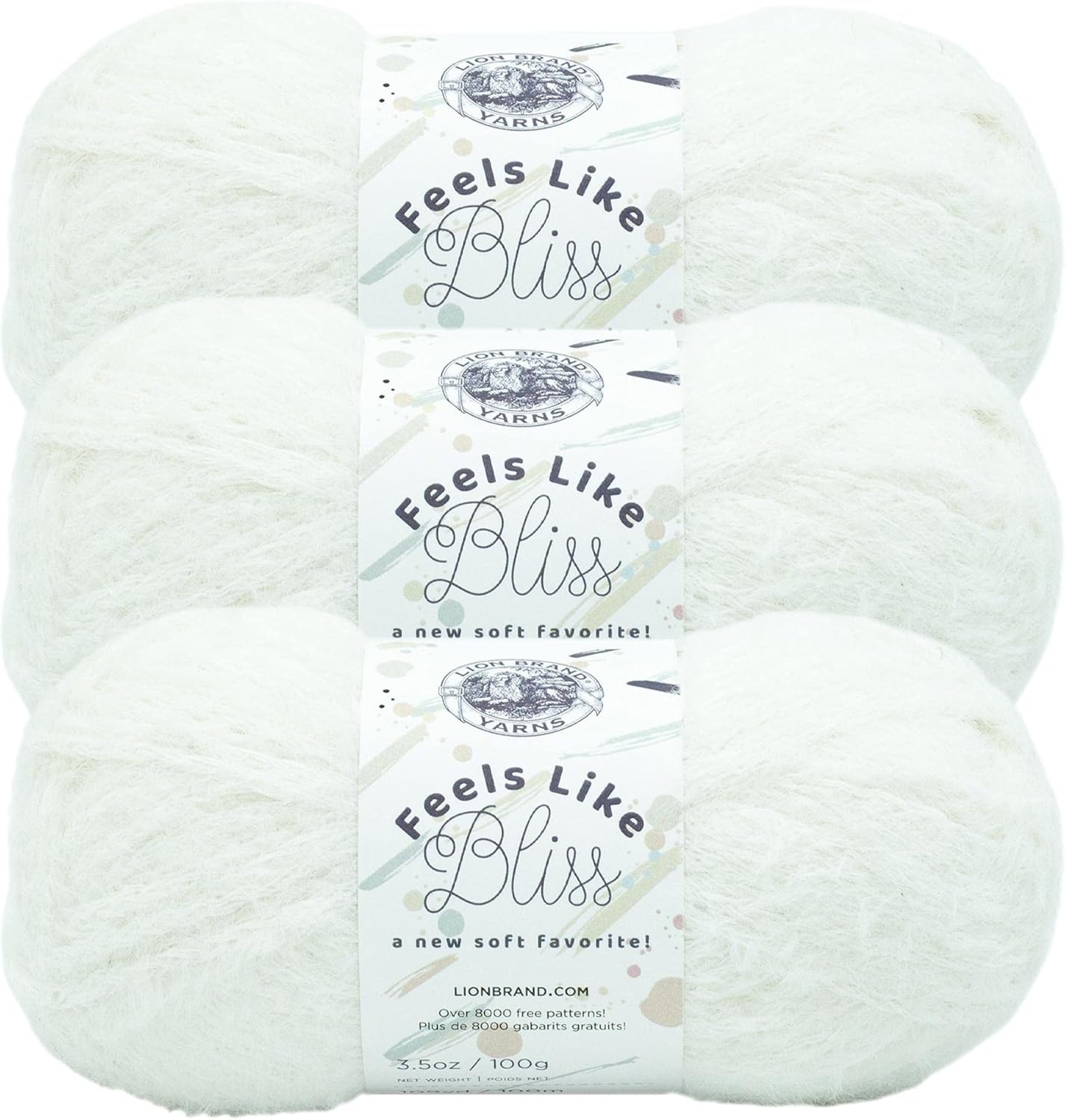 image:imageLion Brand Yarn Feels Like Bliss Bulky Yarn for Knitting Sand Dollar 1 PackWhite
