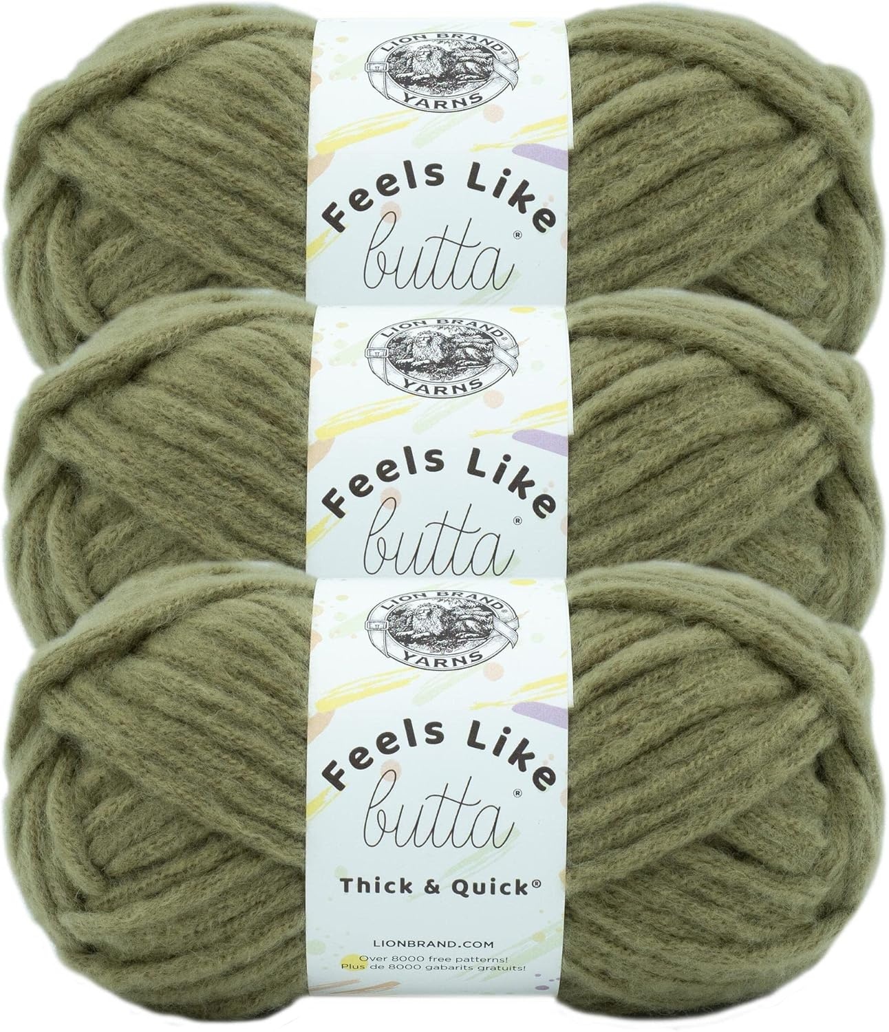 image:imageLion Brand Yarn Feels Like Butta Thick amp Quick Super Bulky Yarn for Knitting 1 Pack OliveOlive