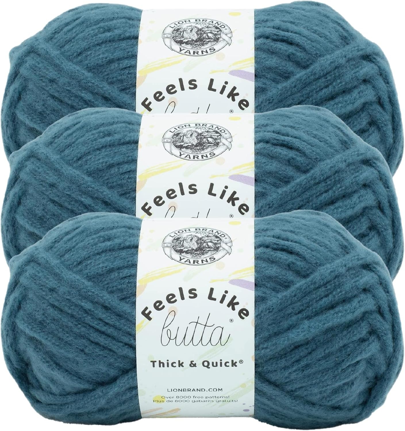 image:imageLion Brand Yarn Feels Like Butta Thick amp Quick Super Bulky Yarn for Knitting 1 Pack OliveOrion Blue