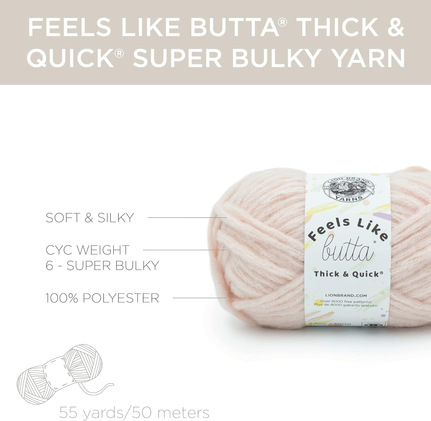 image:imageLion Brand Yarn Feels Like Butta Thick amp Quick Super Bulky Yarn for Knitting 1 Pack OlivePeach Blush
