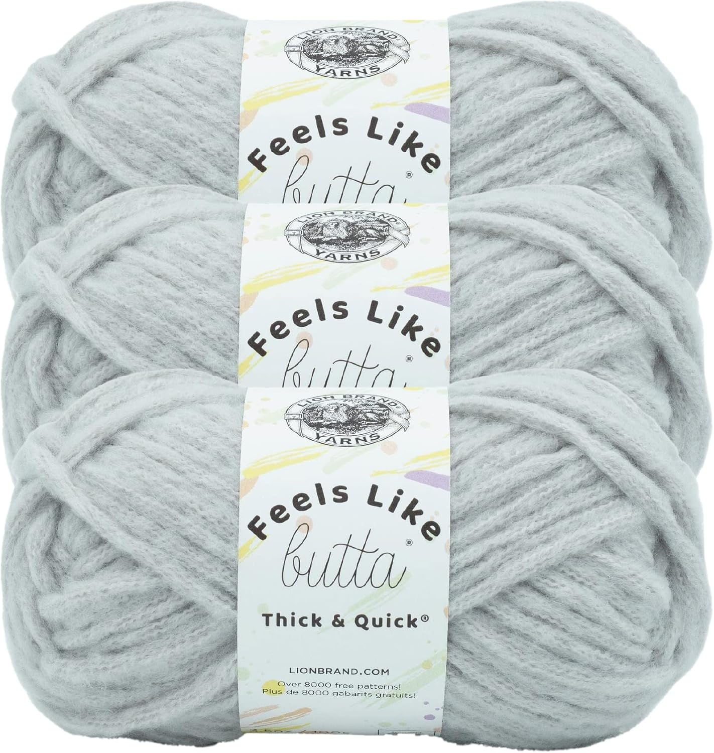 image:imageLion Brand Yarn Feels Like Butta Thick amp Quick Super Bulky Yarn for Knitting 1 Pack OliveQuiet Grey