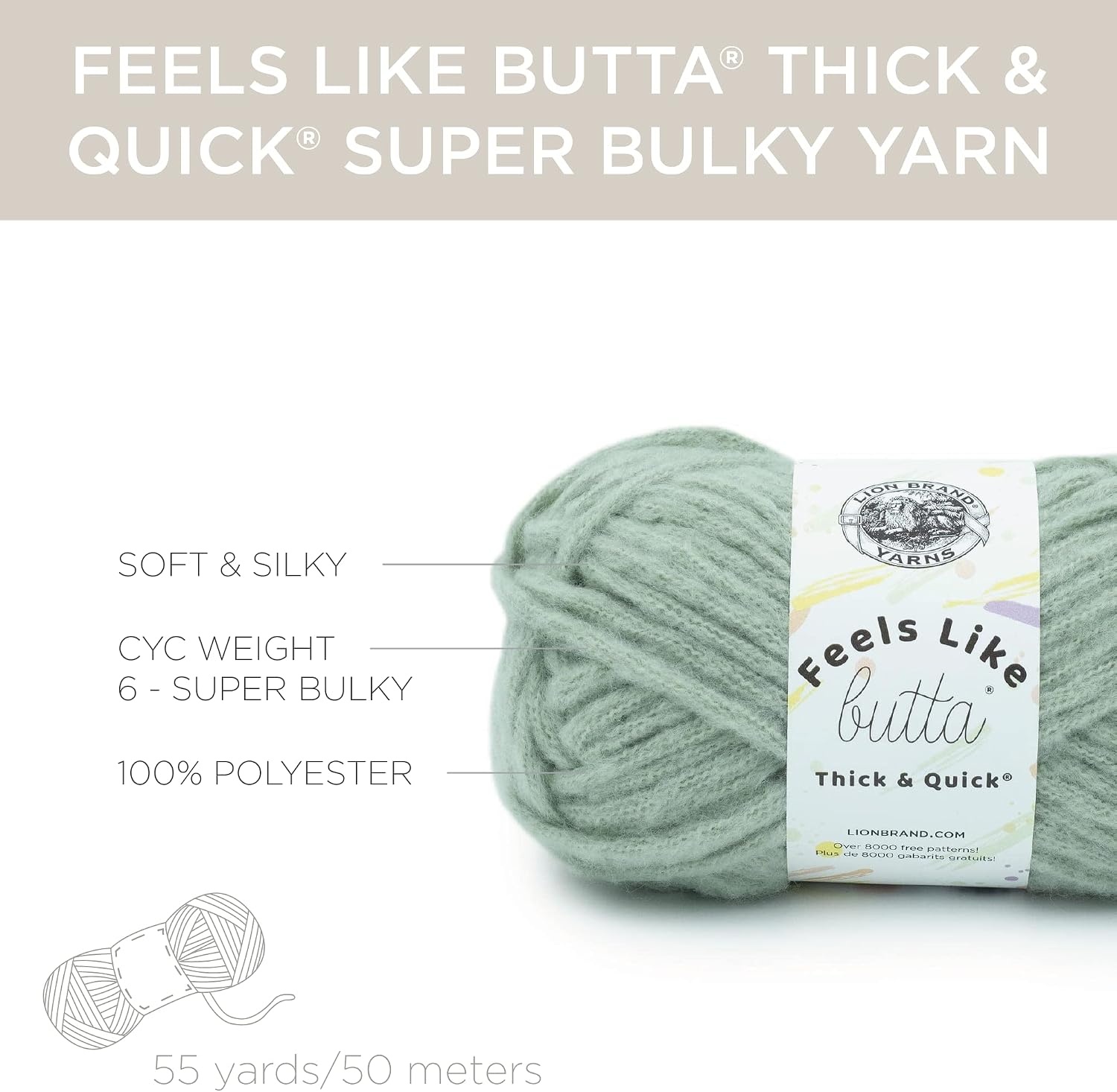 image:imageLion Brand Yarn Feels Like Butta Thick amp Quick Super Bulky Yarn for Knitting 1 Pack OliveWillow
