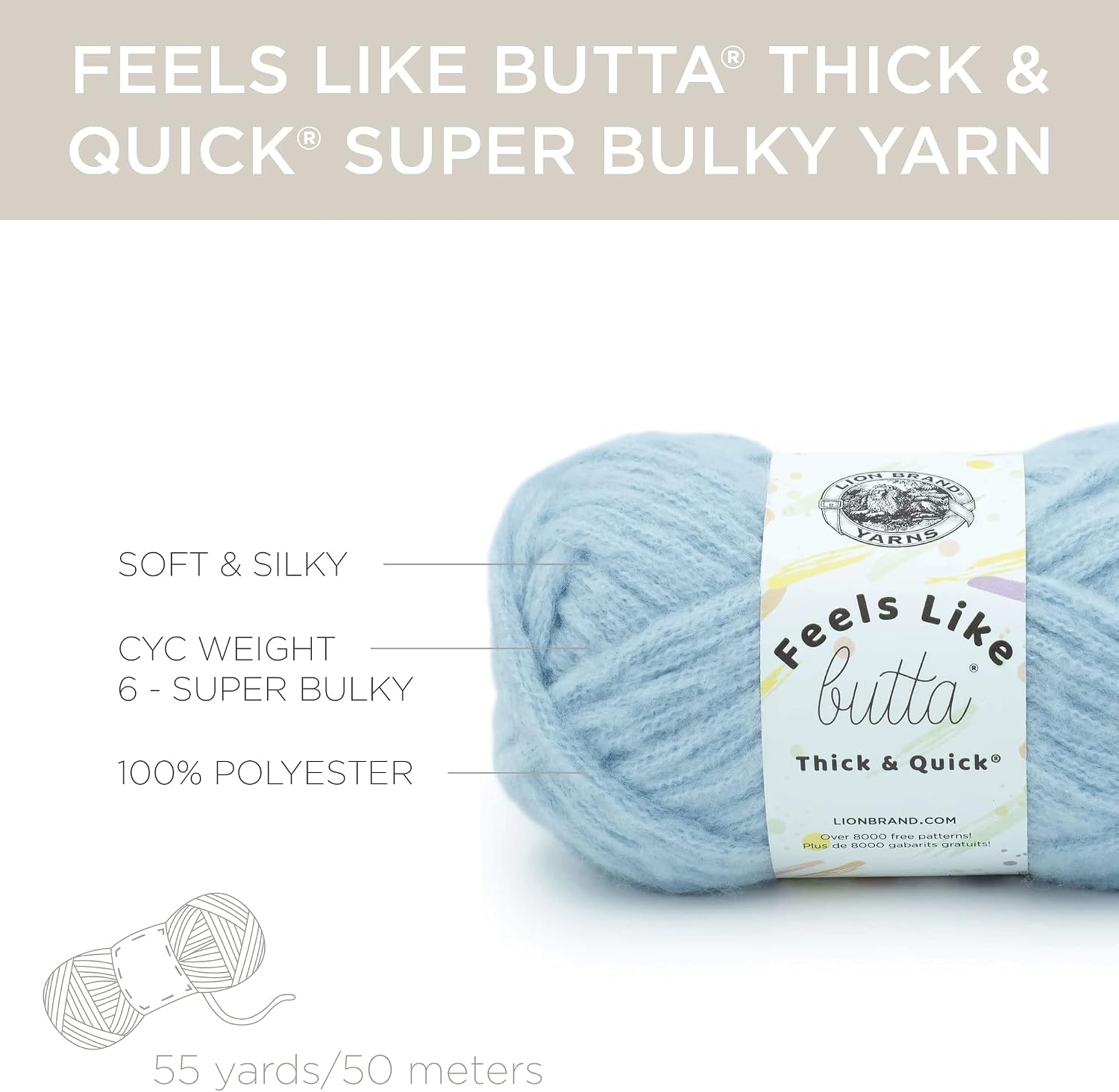 image:imageLion Brand Yarn Feels Like Butta Thick amp Quick Yarn Niagara Mist