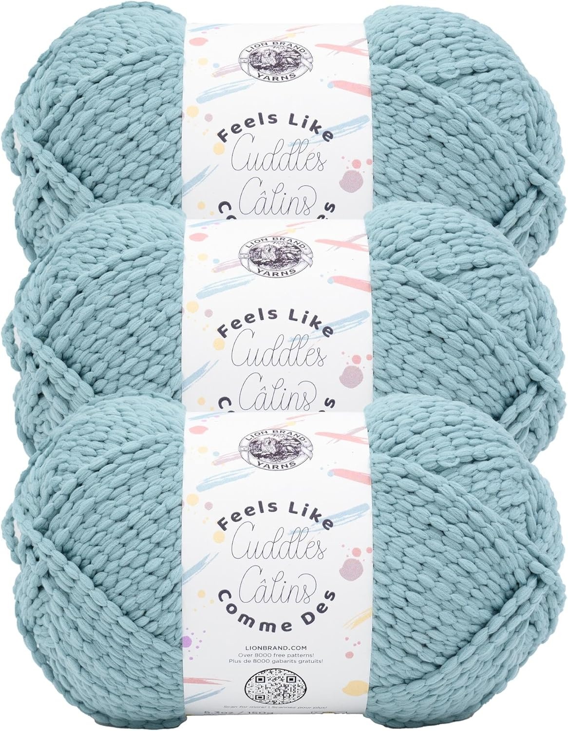 image:imageLion Brand Yarn Feels Like Cuddles Bulky Yarn for Knitting and Crochet Aquifer 1 PackAquifer