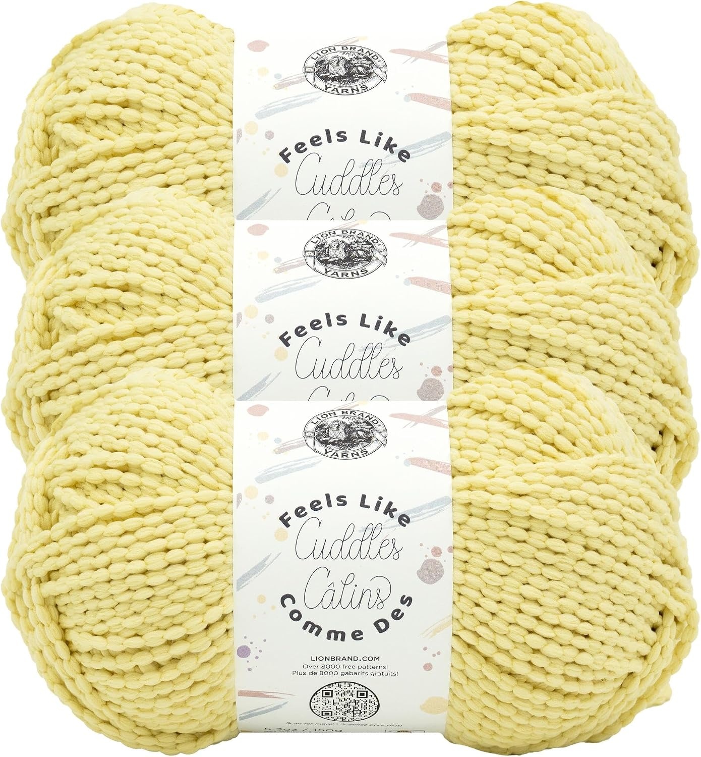 image:imageLion Brand Yarn Feels Like Cuddles Bulky Yarn for Knitting and Crochet Aquifer 1 PackCornsilk