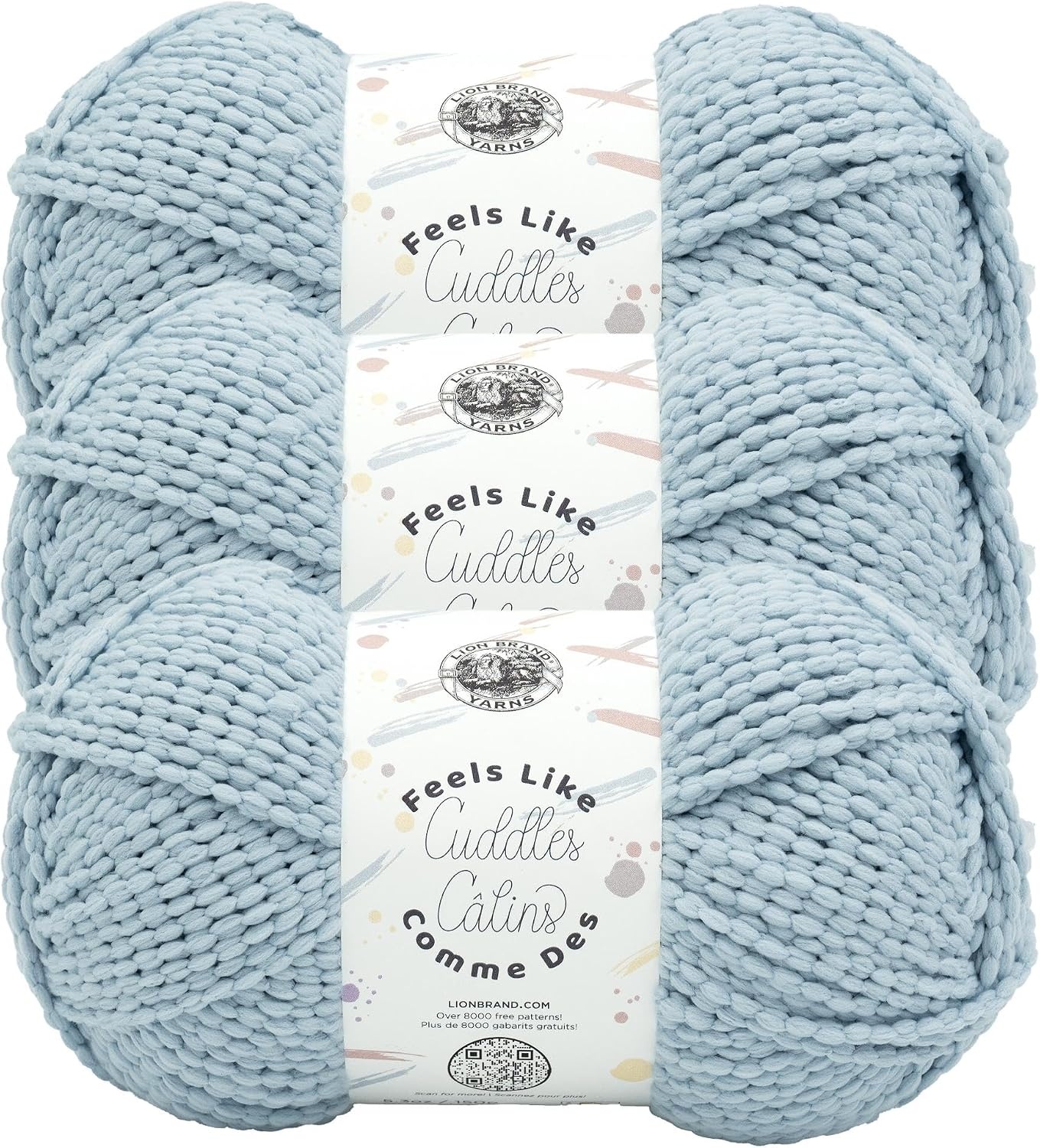 image:imageLion Brand Yarn Feels Like Cuddles Bulky Yarn for Knitting and Crochet Aquifer 1 PackFrosty
