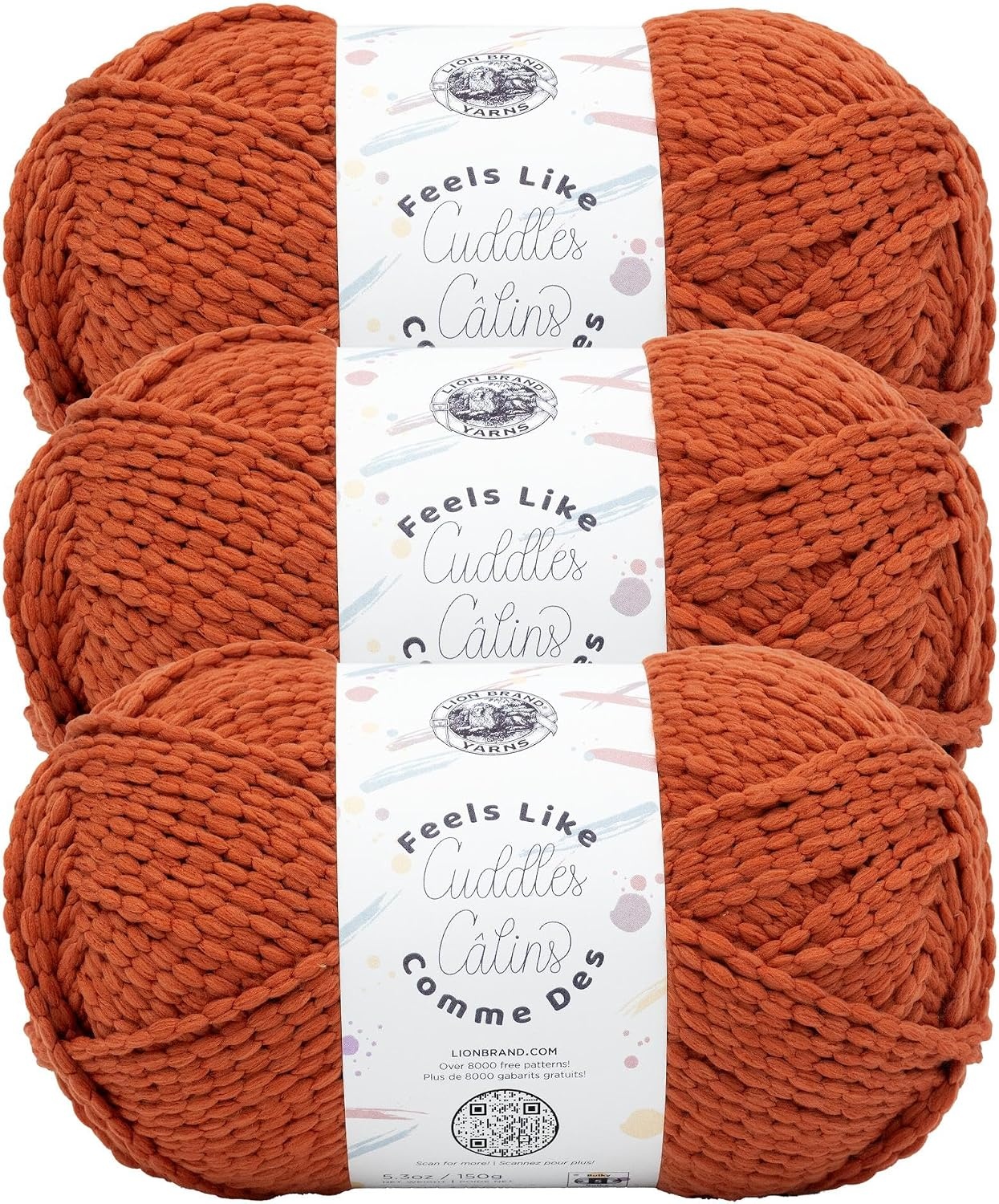 image:imageLion Brand Yarn Feels Like Cuddles Bulky Yarn for Knitting and Crochet Aquifer 1 PackHenna