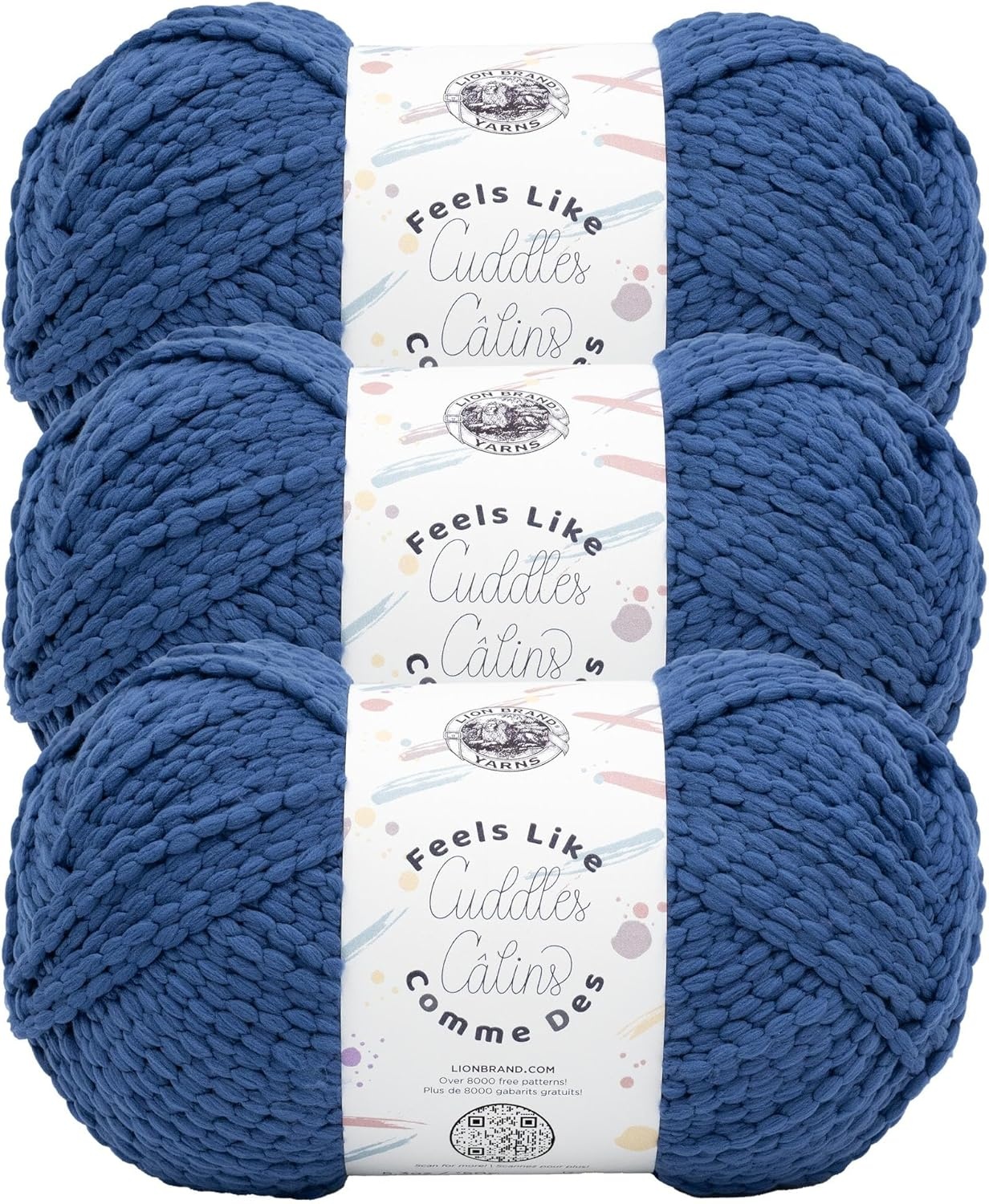 image:imageLion Brand Yarn Feels Like Cuddles Bulky Yarn for Knitting and Crochet Aquifer 1 PackInk
