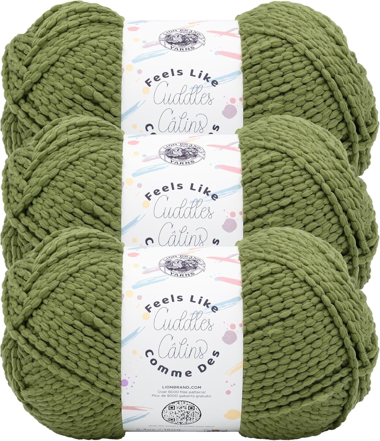 image:imageLion Brand Yarn Feels Like Cuddles Bulky Yarn for Knitting and Crochet Aquifer 1 PackLeek