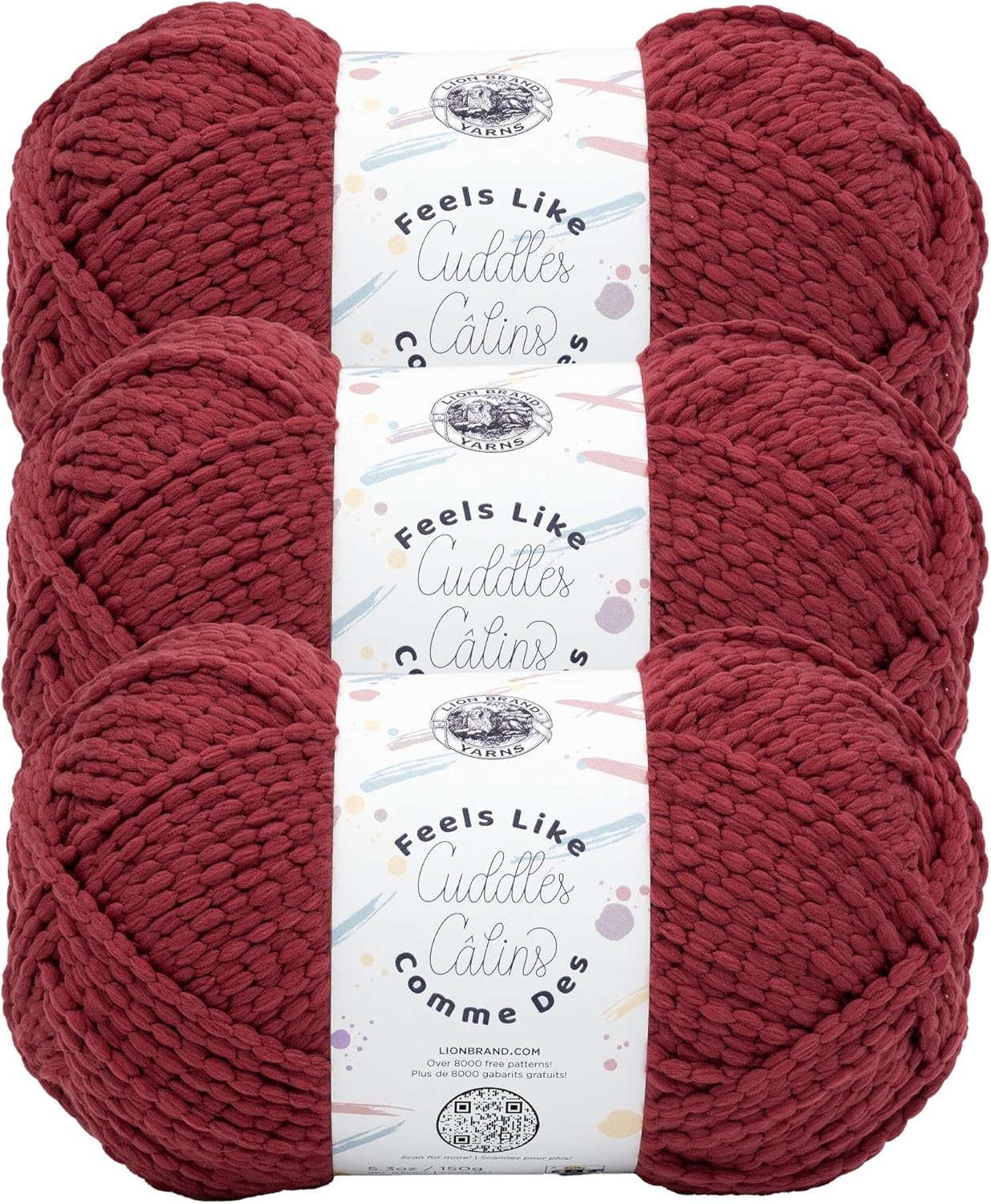 image:imageLion Brand Yarn Feels Like Cuddles Bulky Yarn for Knitting and Crochet Aquifer 1 PackMerlot