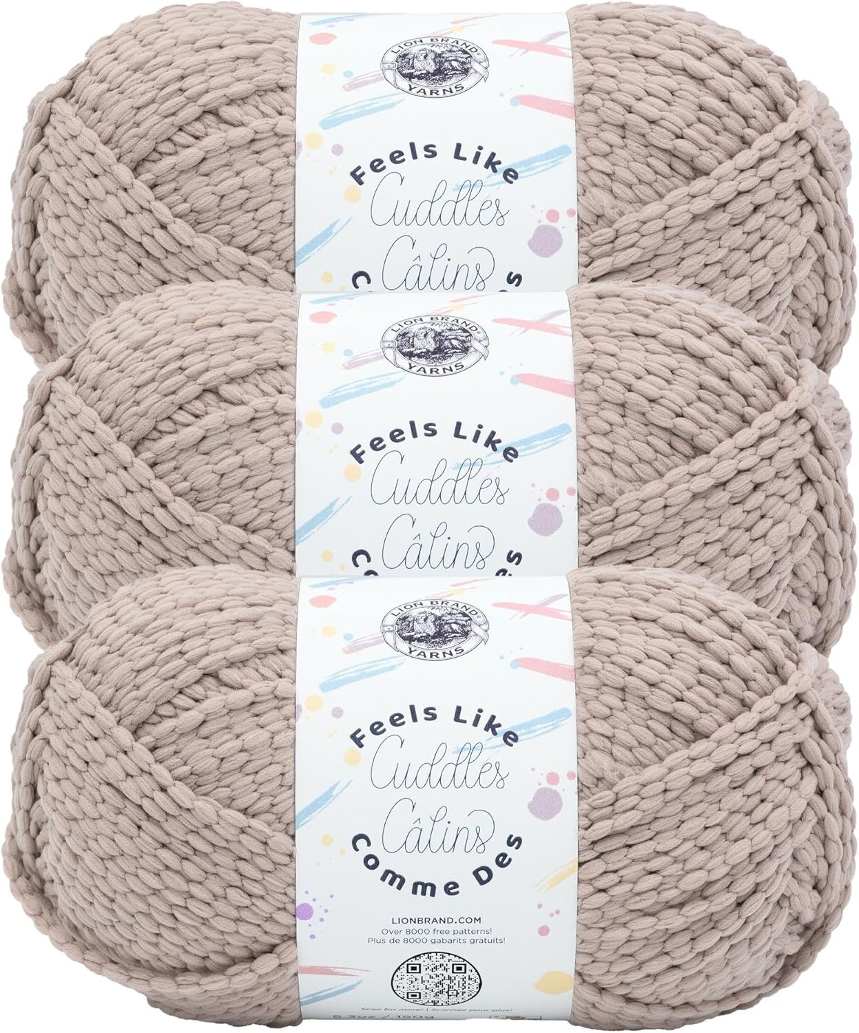 image:imageLion Brand Yarn Feels Like Cuddles Bulky Yarn for Knitting and Crochet Aquifer 1 PackMushroom
