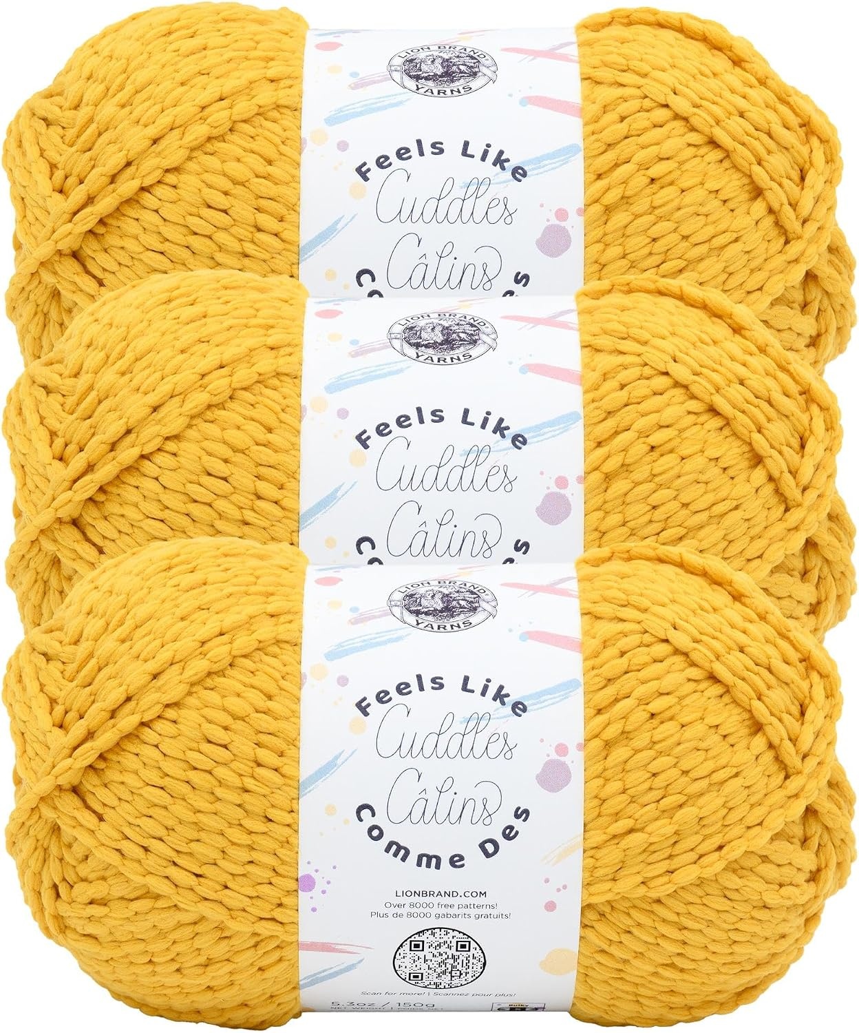 image:imageLion Brand Yarn Feels Like Cuddles Bulky Yarn for Knitting and Crochet Aquifer 1 PackSunflower