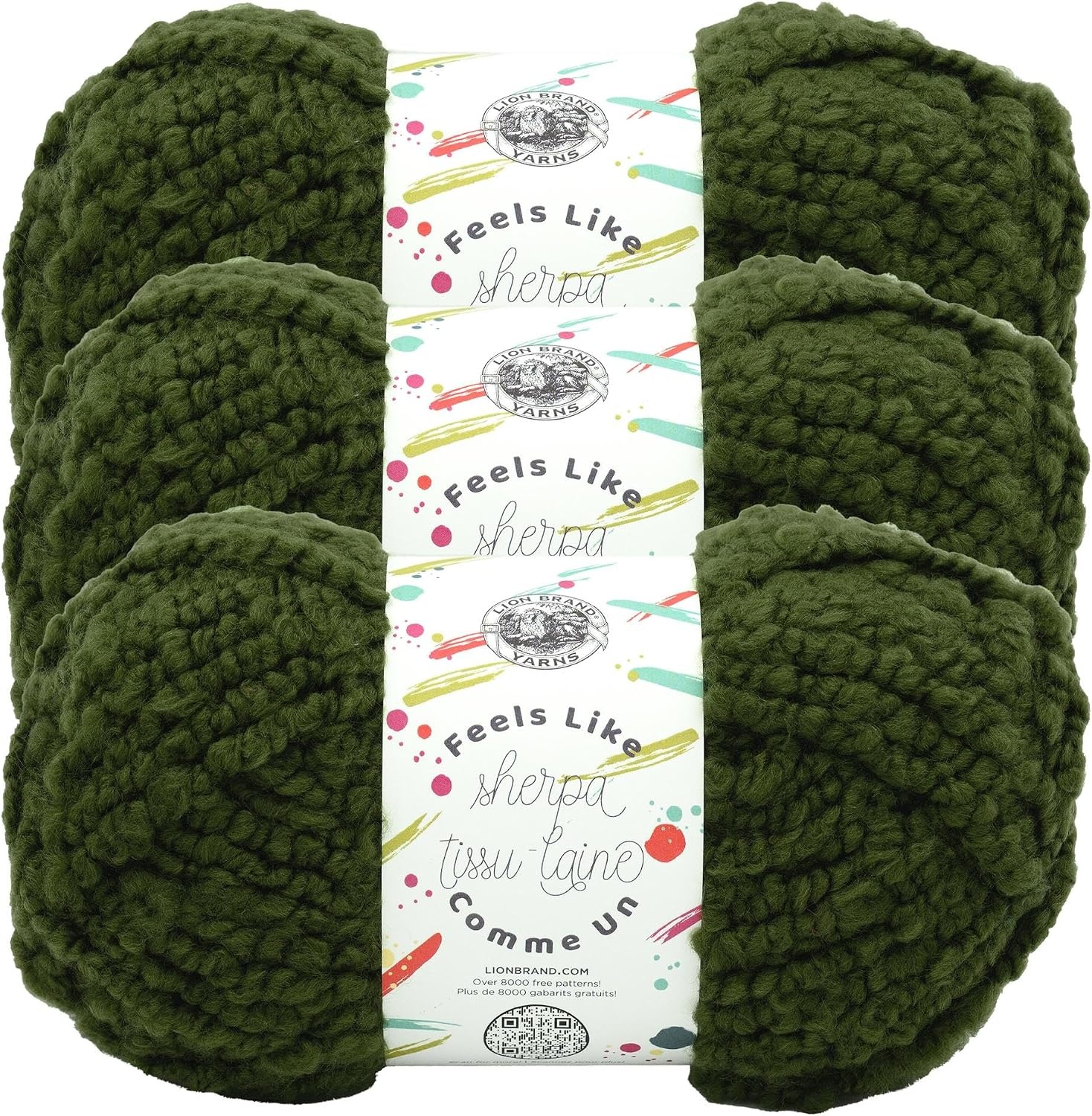 image:imageLion Brand Yarn Feels Like Sherpa Fleece Yarn for Knitting and Crochet Evergreen 1 PackEvergreen