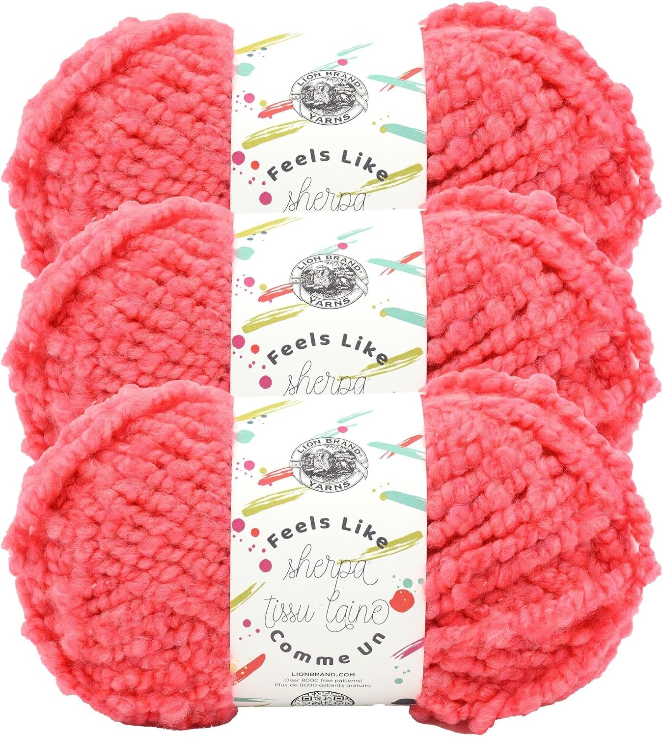 image:imageLion Brand Yarn Feels Like Sherpa Fleece Yarn for Knitting and Crochet Evergreen 1 PackFlamingo