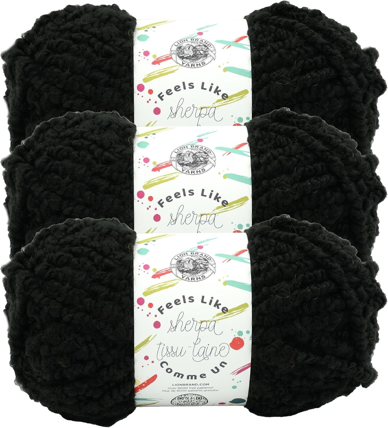 image:imageLion Brand Yarn Feels Like Sherpa Fleece Yarn for Knitting and Crochet Evergreen 1 PackOnyx