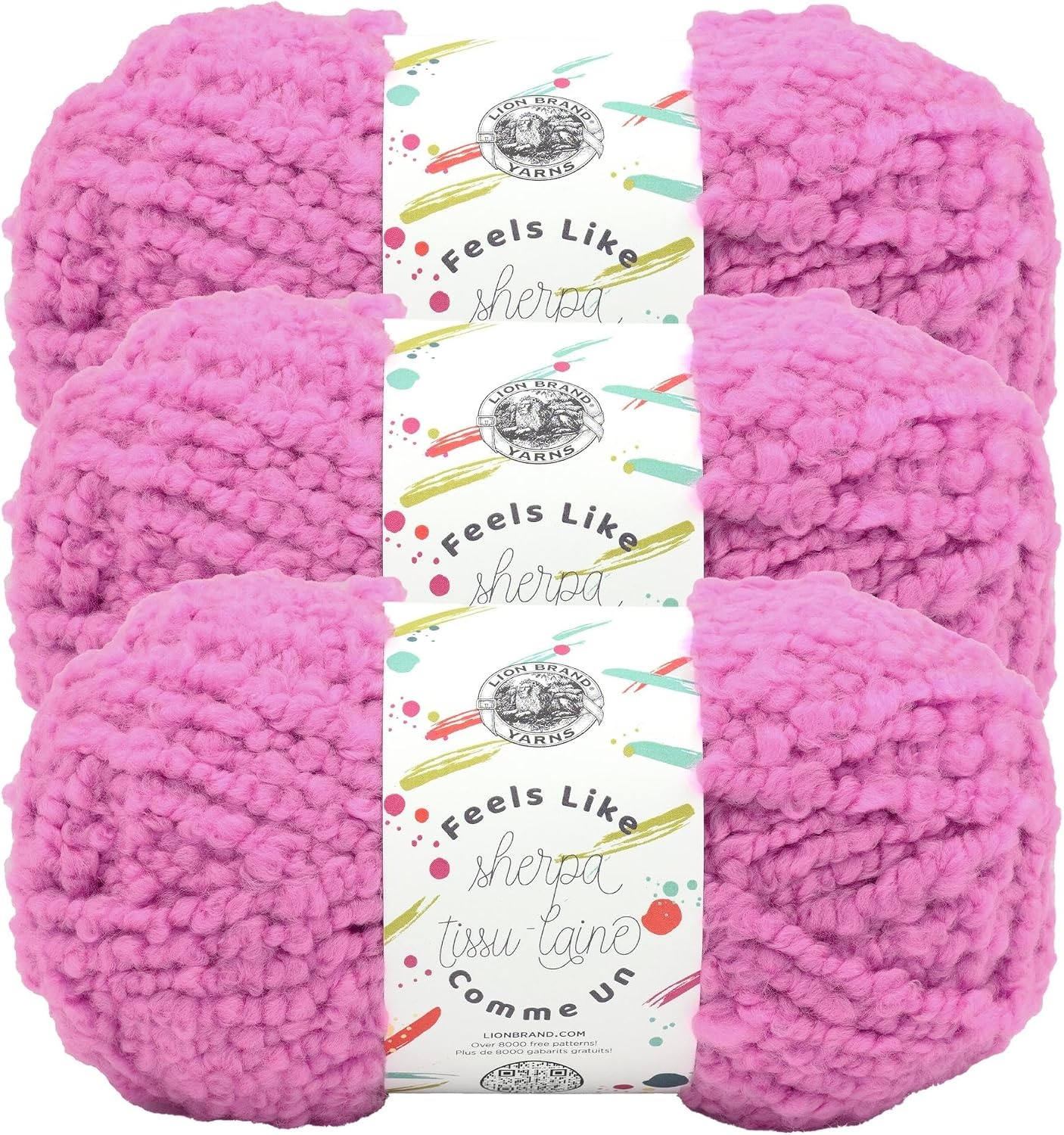 image:imageLion Brand Yarn Feels Like Sherpa Fleece Yarn for Knitting and Crochet Evergreen 1 PackOrchid