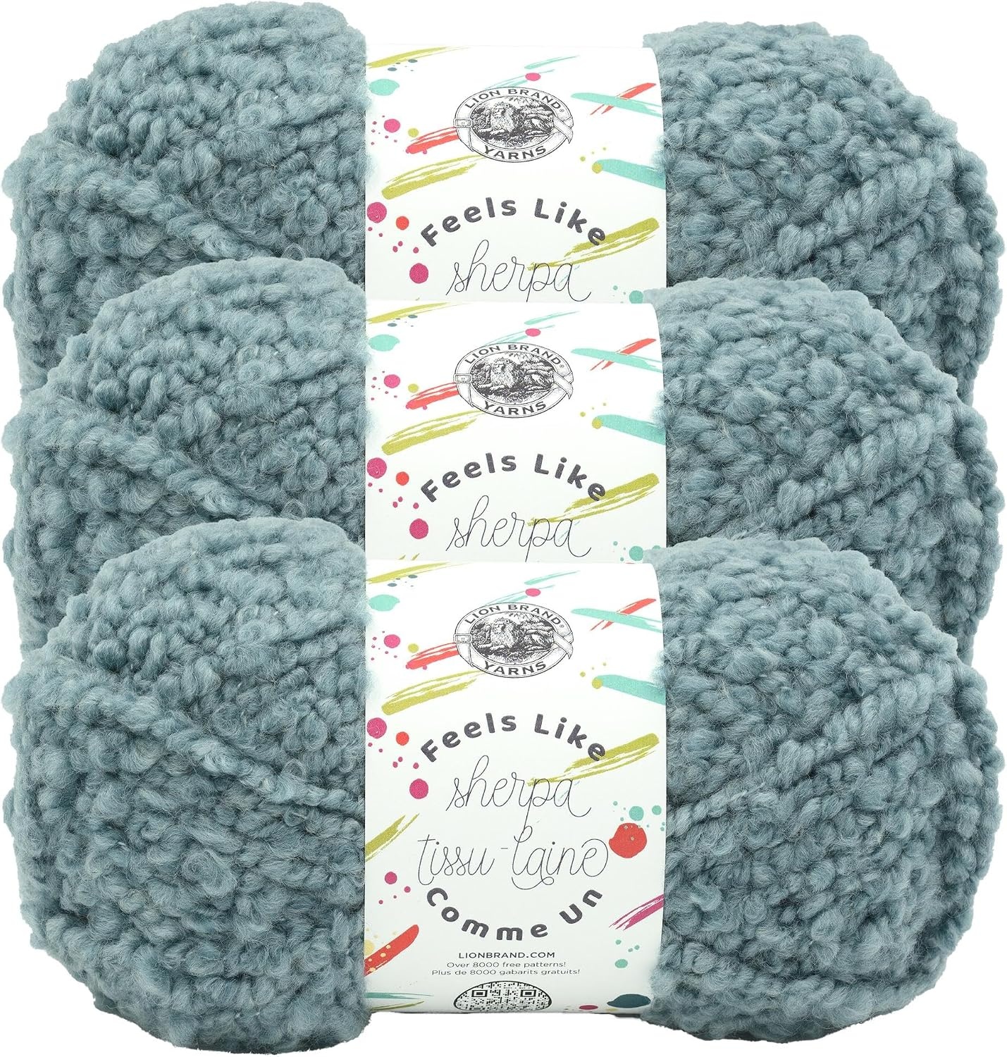 image:imageLion Brand Yarn Feels Like Sherpa Fleece Yarn for Knitting and Crochet Evergreen 1 PackSagebrush