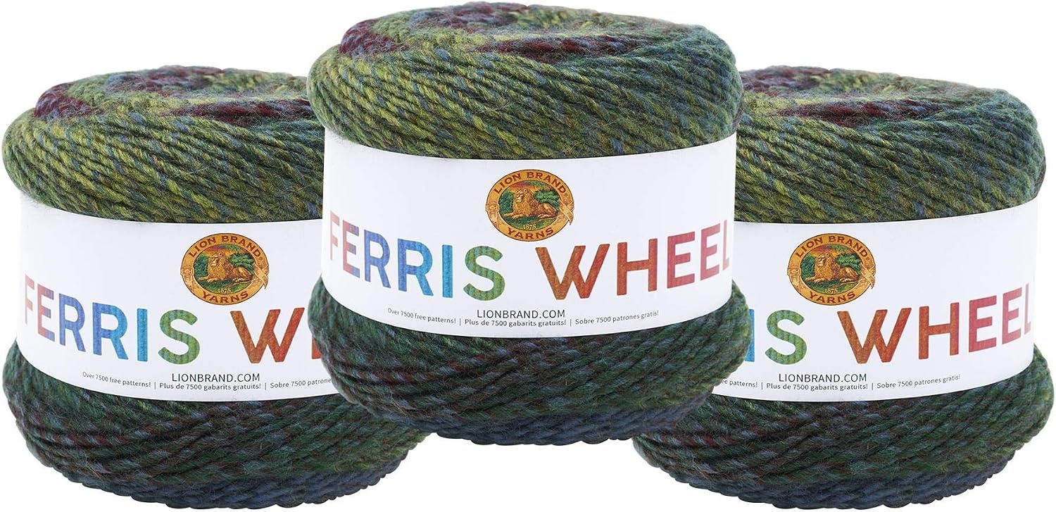 image:imageLion Brand Yarn Ferris Wheel Yarn Roving Multicolor Yarn for Knitting Crocheting and Crafts 3 Pack ButtercupImaginary Garden
